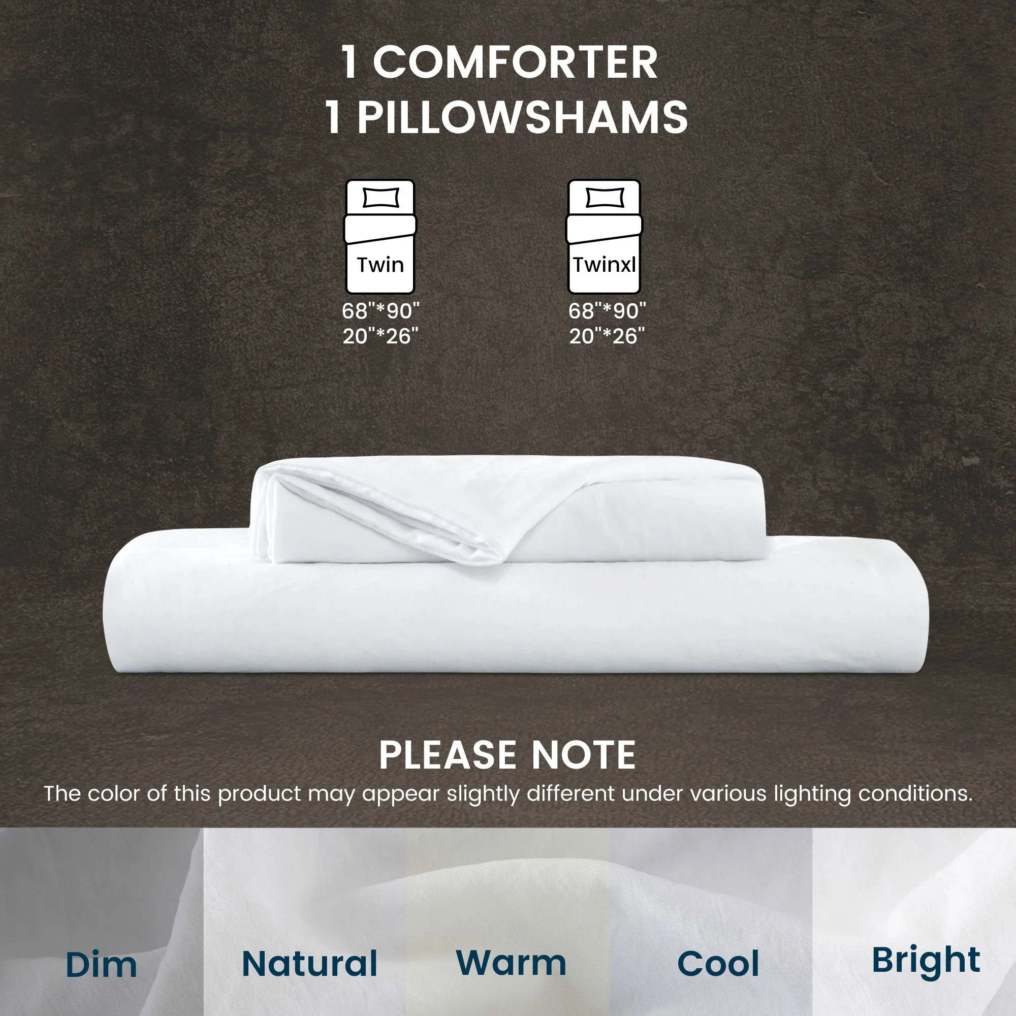 Stone Washed Duvet Cover Set - White - Image 6