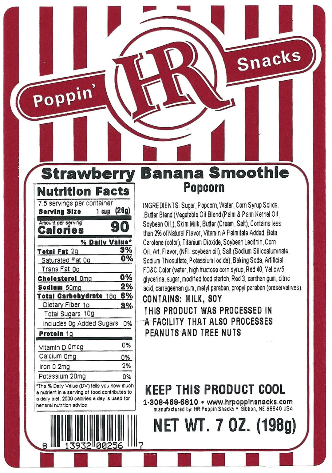 Strawberry Banana Smoothie Popcorn | 7 oz | Pack of 2 | HR Poppin' Snacks - Image 3