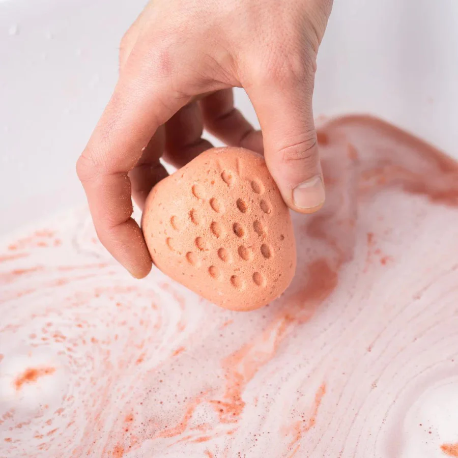 Strawberry Bath Bomb | Pack of 2 | 7 oz | Pacha Soap Company - Image 2