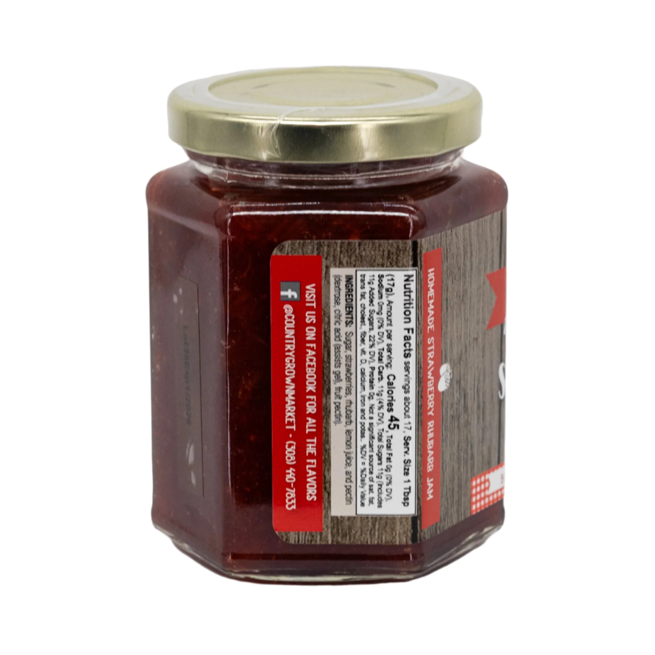 Strawberry Rhubarb Jam | Pack of 2 | 9 oz | Nutt Family Jams & Jellies - Image 3