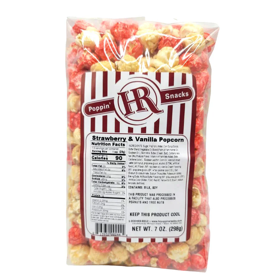 Strawberry & Vanilla Popcorn | 7 oz | Pack of 2 | HR Poppin' Snacks - Image 2