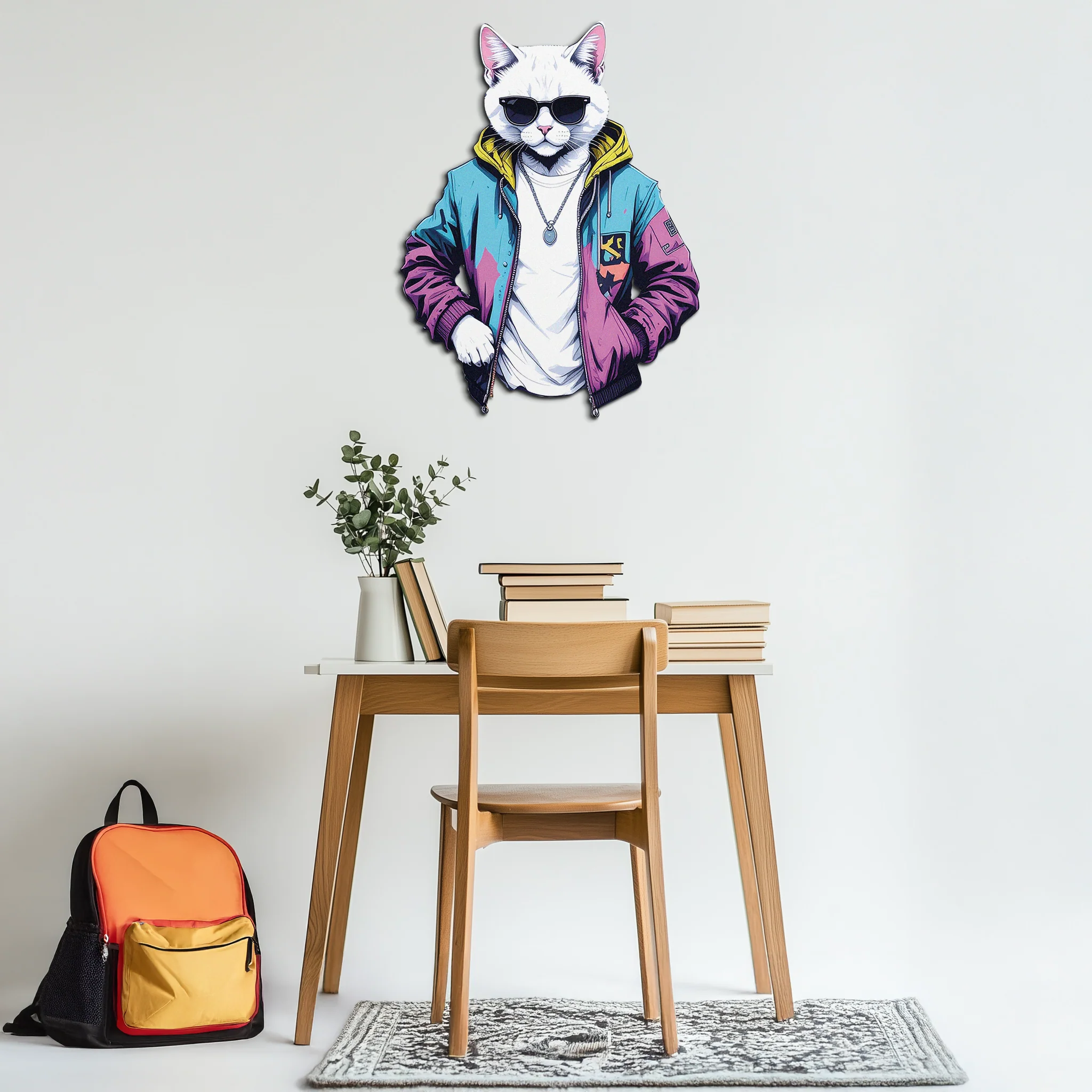 Street Style Cat Metal Wall Art – Cool Urban Decor-KAFUVM028 - Image 4