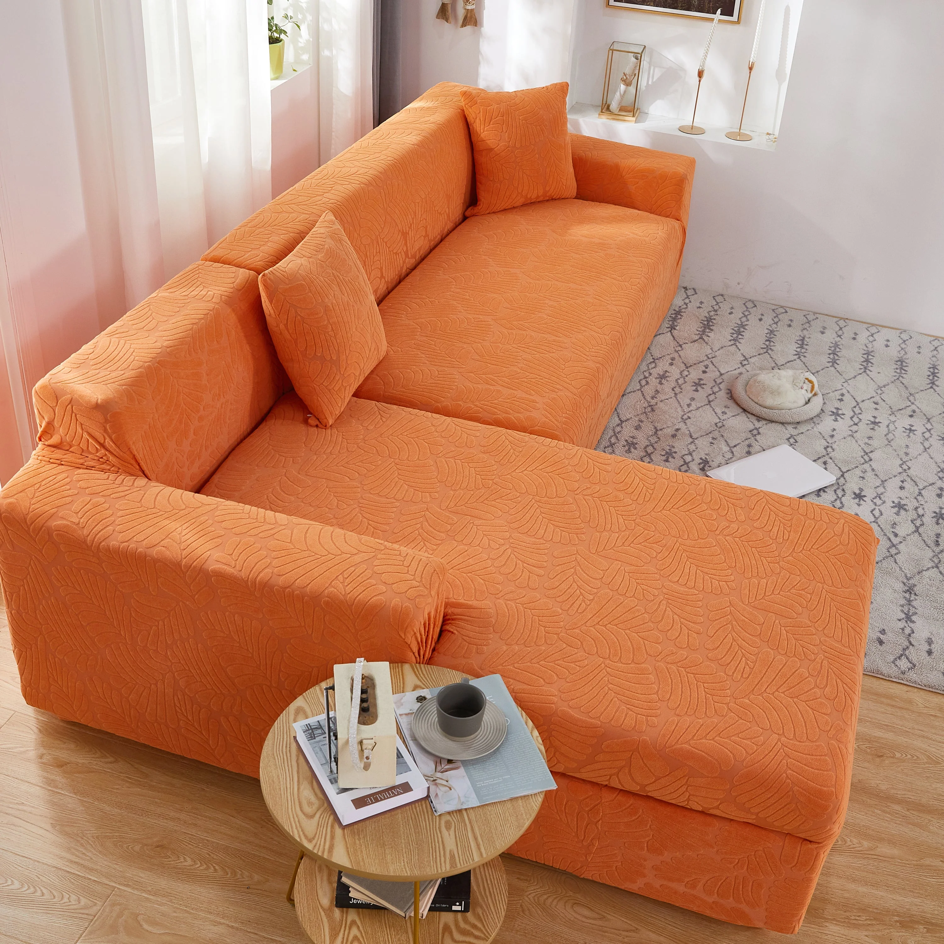 Stretch Couch Covers for 1/2/3/4/5 Seater L Shape Sofa Slipcovers with Elastic Bottom for Kids - Image 100