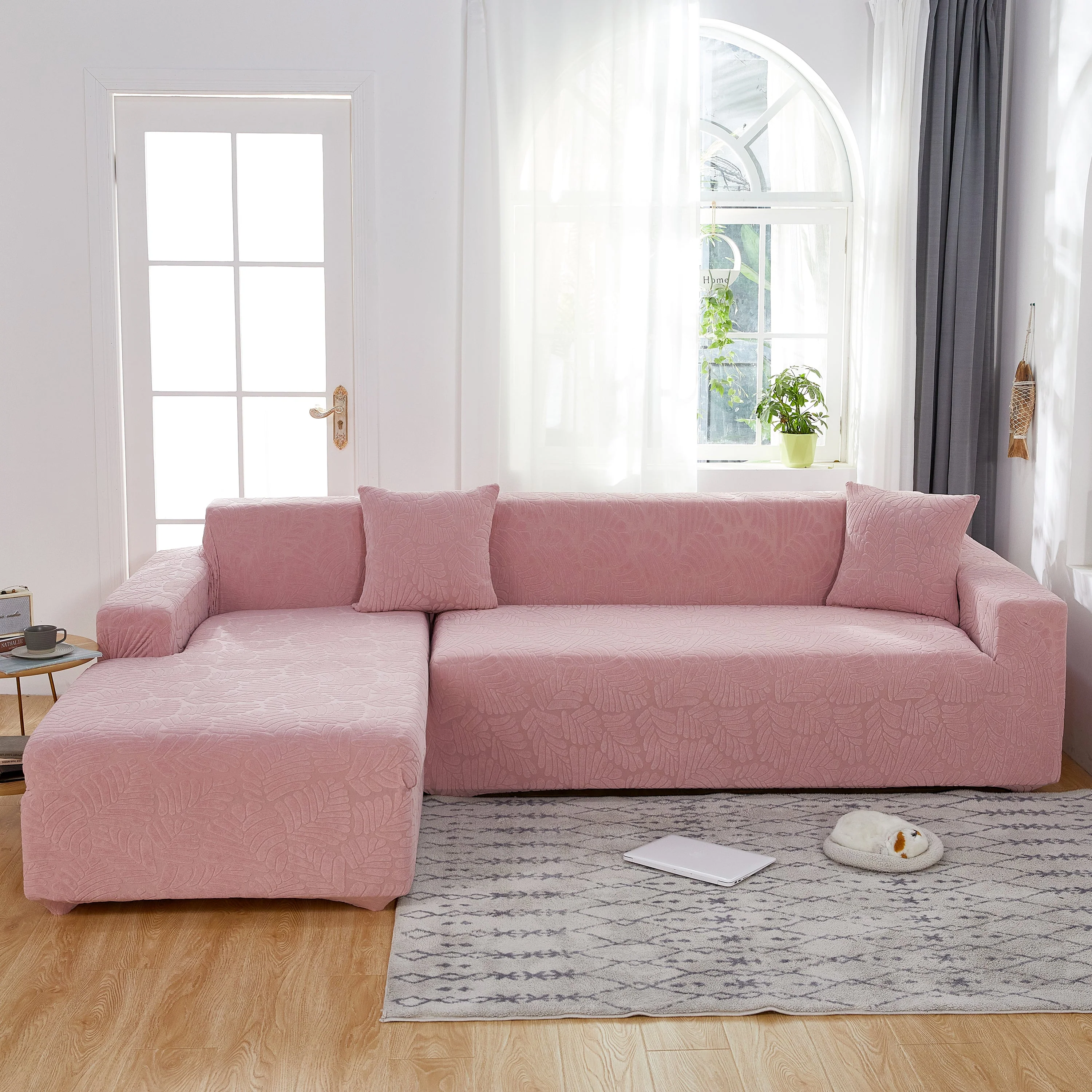 Stretch Couch Covers for 1/2/3/4/5 Seater L Shape Sofa Slipcovers with Elastic Bottom for Kids - Image 108