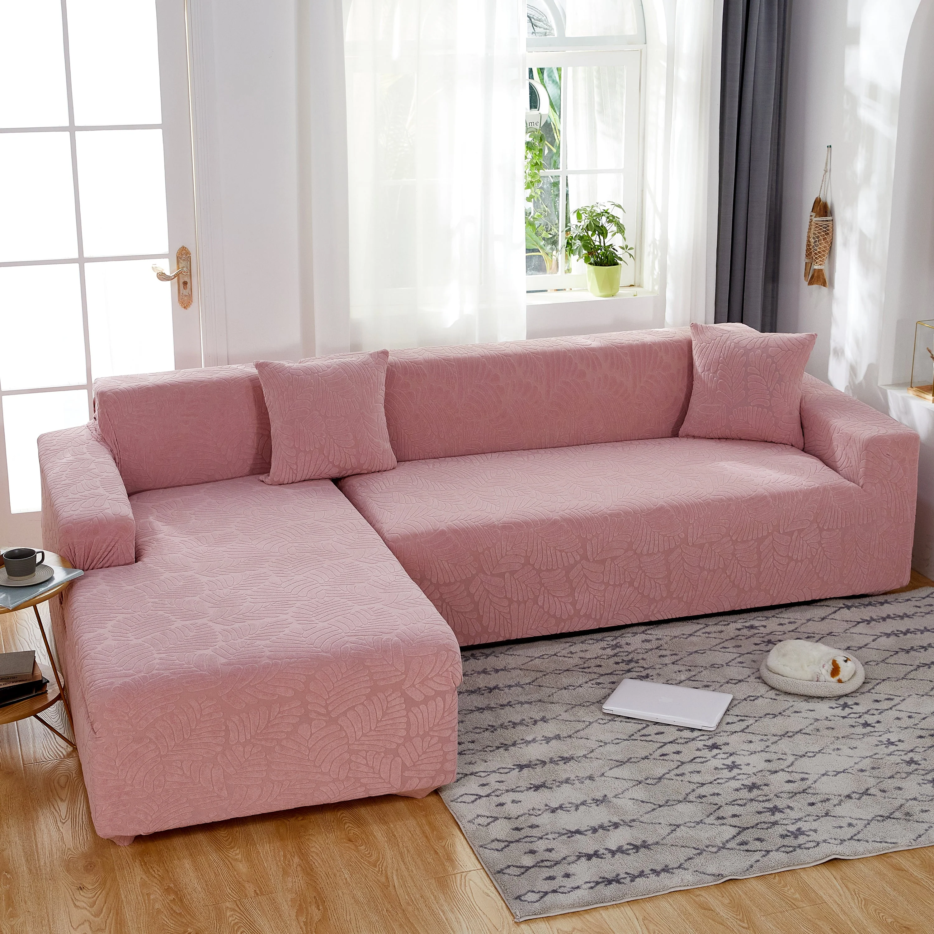 Stretch Couch Covers for 1/2/3/4/5 Seater L Shape Sofa Slipcovers with Elastic Bottom for Kids - Image 109