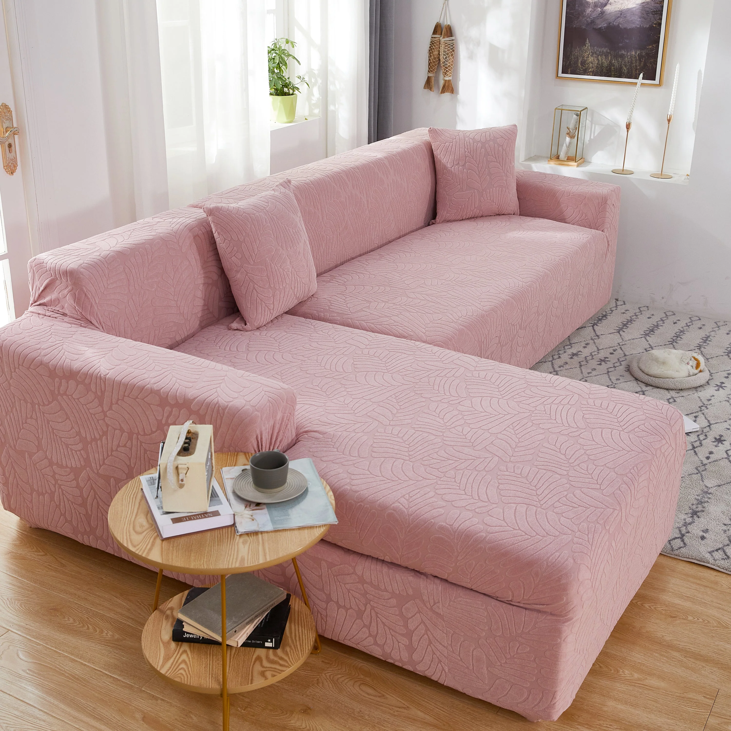 Stretch Couch Covers for 1/2/3/4/5 Seater L Shape Sofa Slipcovers with Elastic Bottom for Kids - Image 111