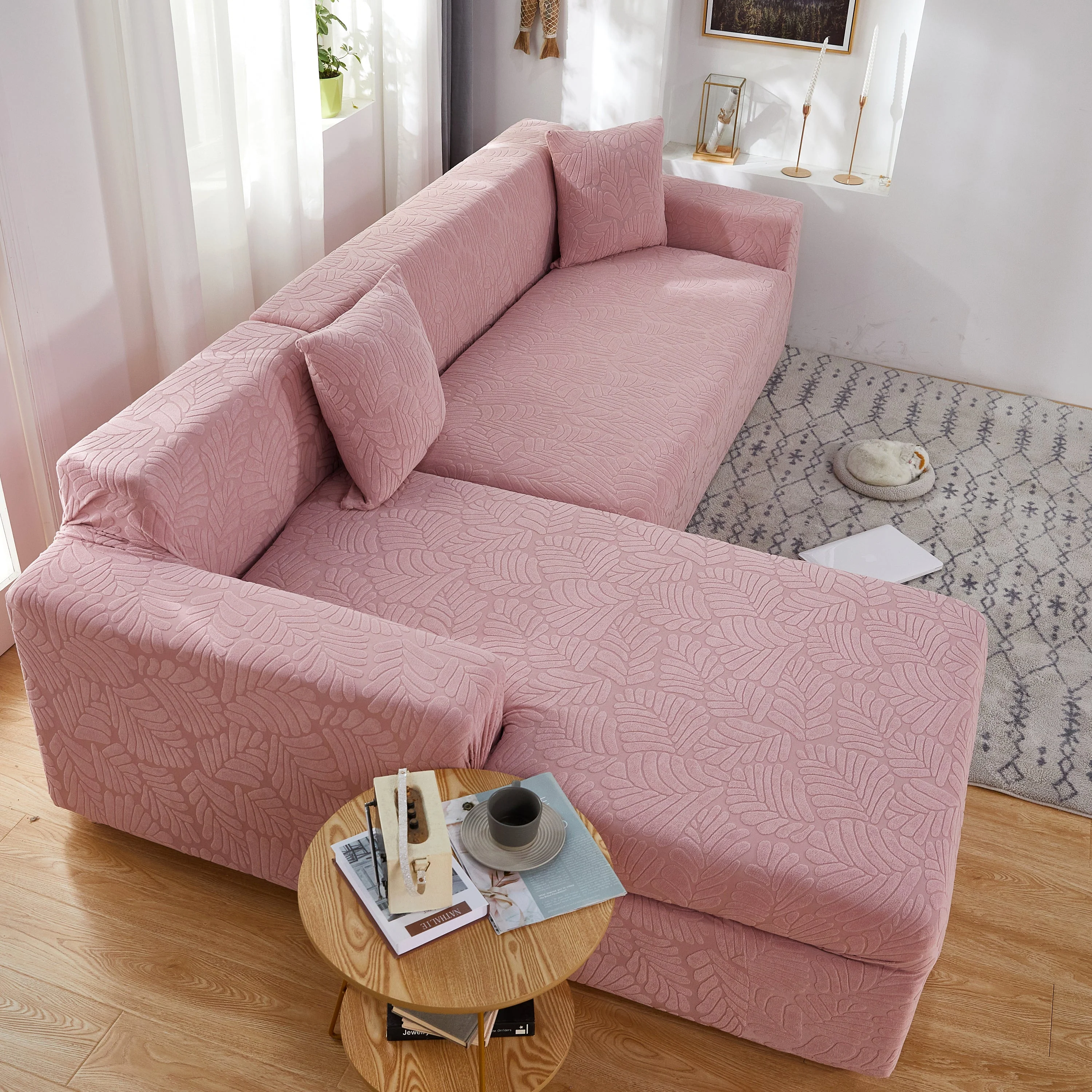 Stretch Couch Covers for 1/2/3/4/5 Seater L Shape Sofa Slipcovers with Elastic Bottom for Kids - Image 112