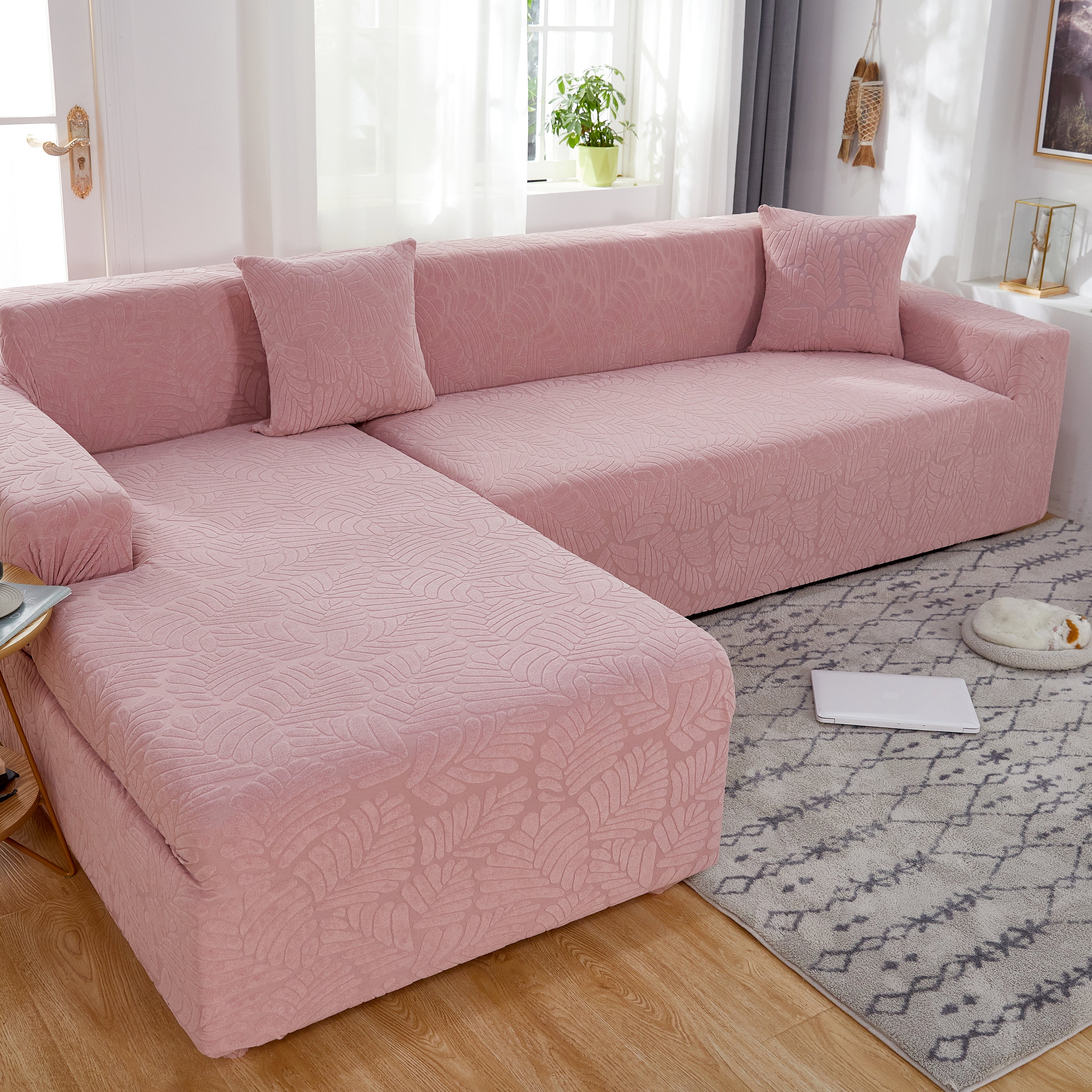 Stretch Couch Covers for 1/2/3/4/5 Seater L Shape Sofa Slipcovers with Elastic Bottom for Kids - Image 113