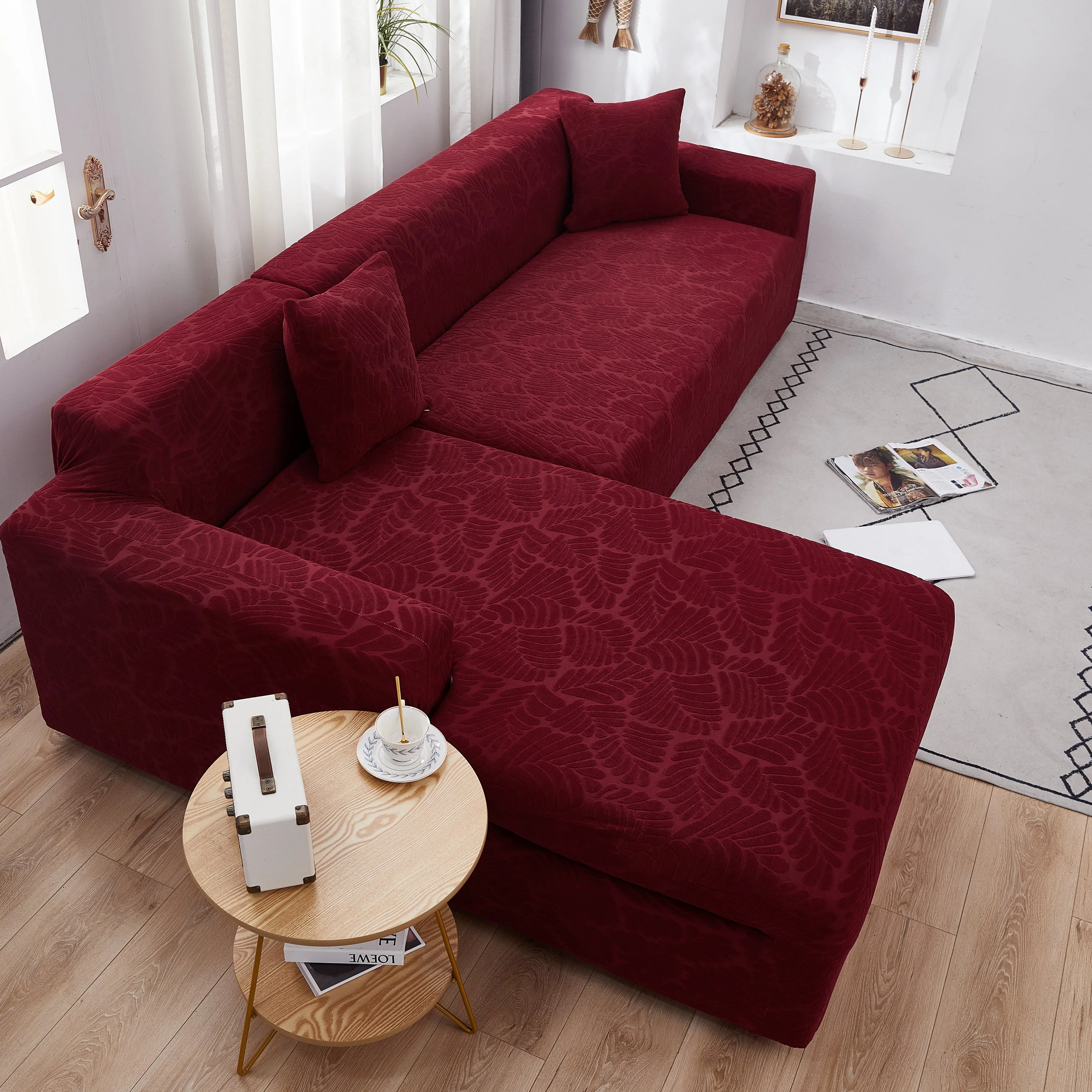 Stretch Couch Covers for 1/2/3/4/5 Seater L Shape Sofa Slipcovers with Elastic Bottom for Kids - Image 12