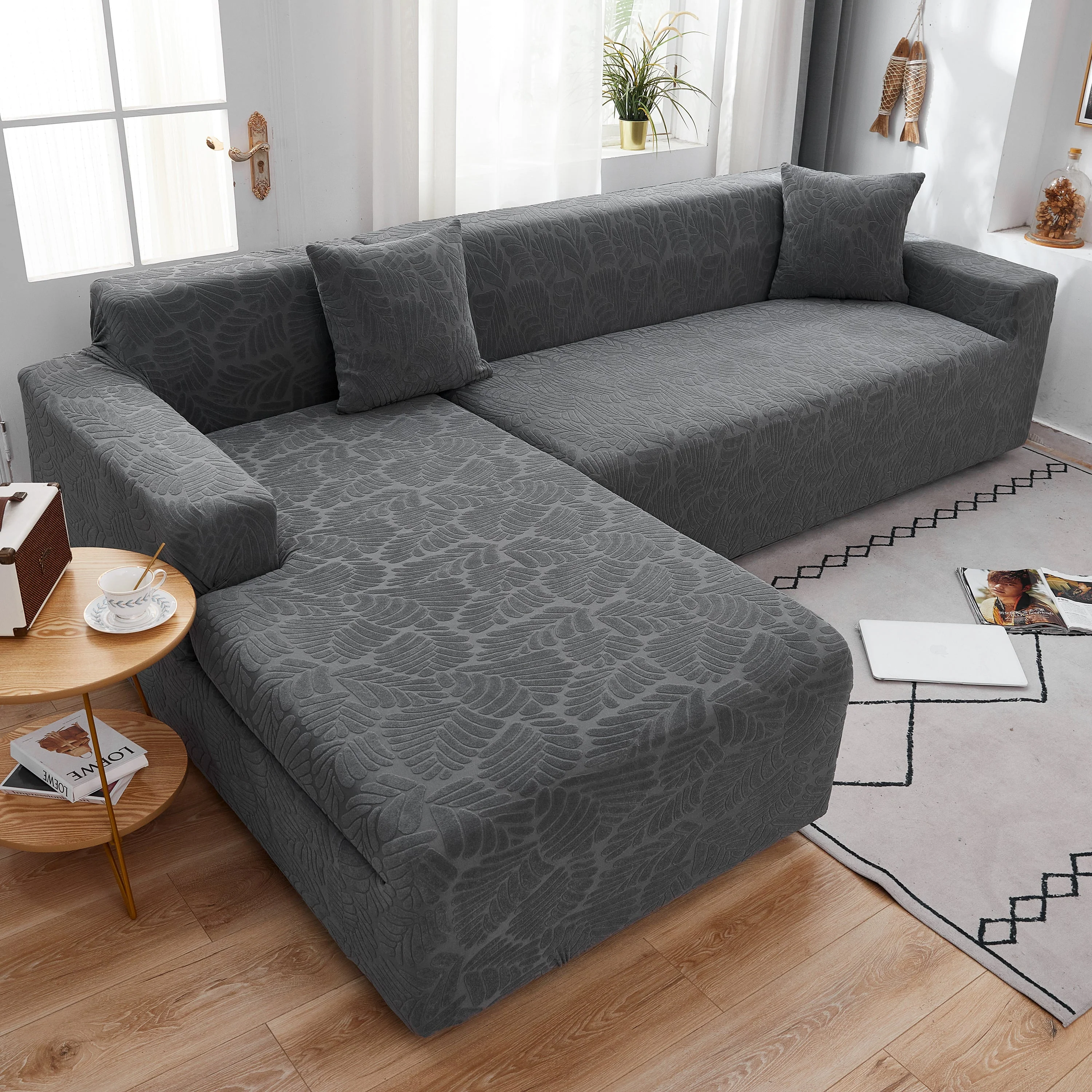 Stretch Couch Covers for 1/2/3/4/5 Seater L Shape Sofa Slipcovers with Elastic Bottom for Kids - Image 17