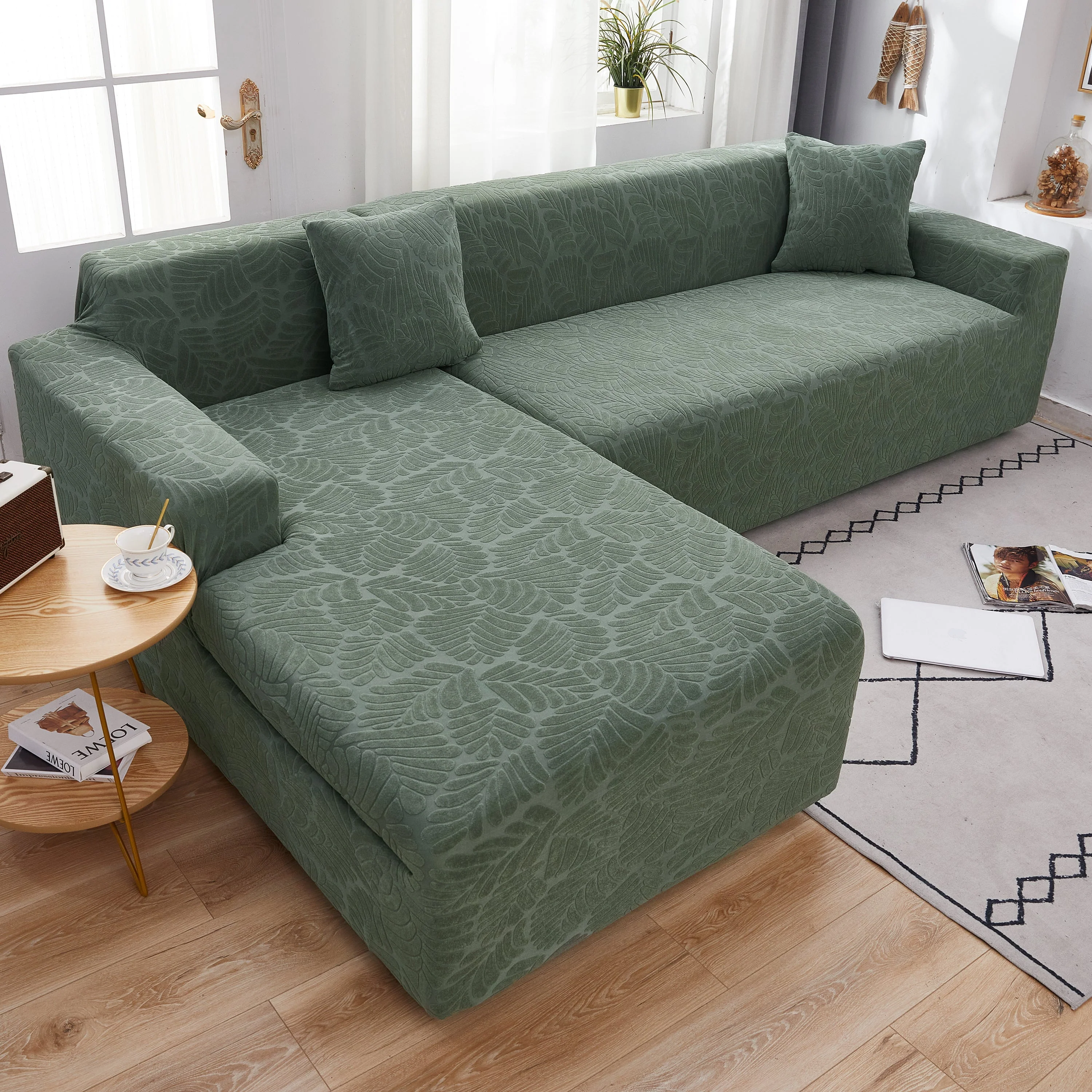 Stretch Couch Covers for 1/2/3/4/5 Seater L Shape Sofa Slipcovers with Elastic Bottom for Kids - Image 18