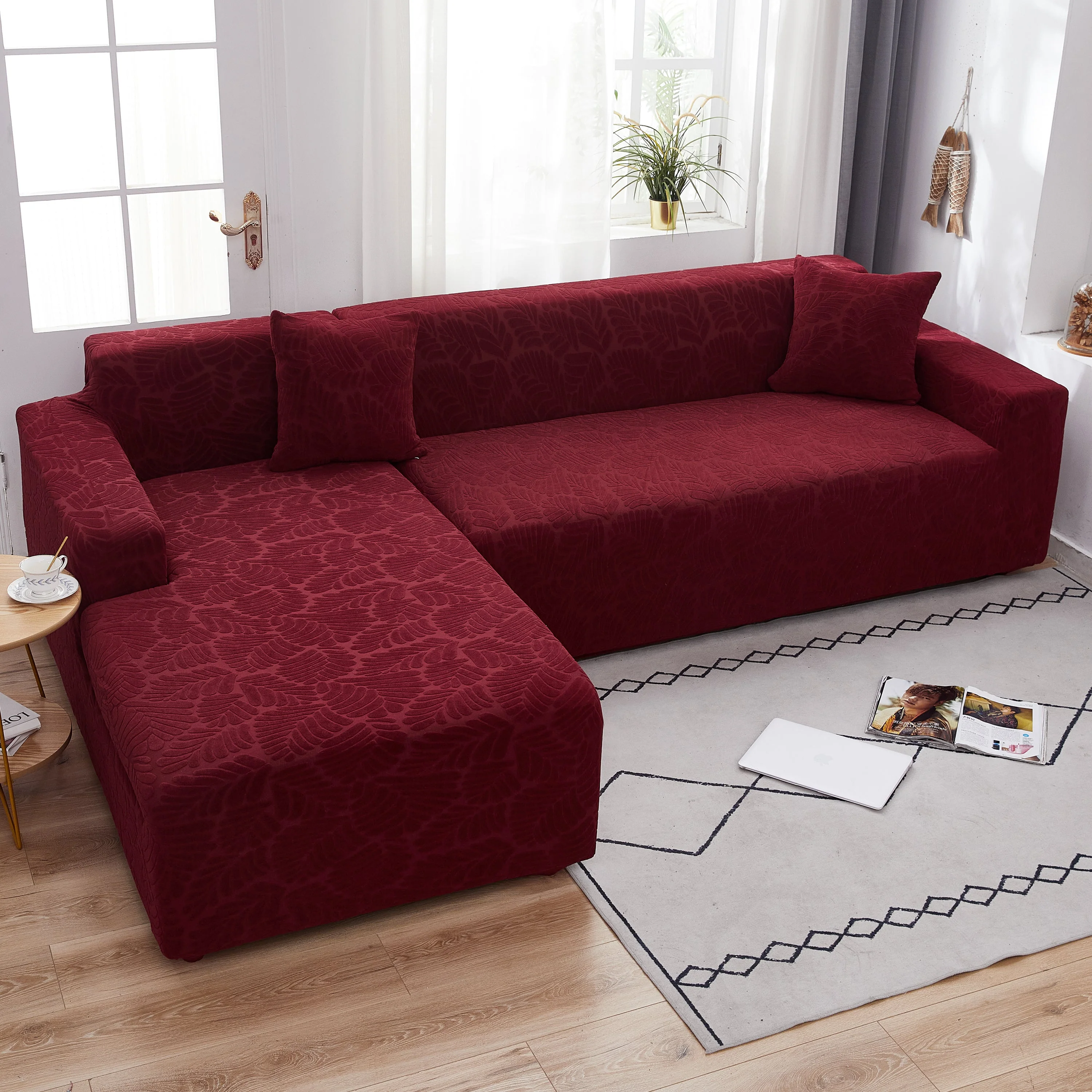 Stretch Couch Covers for 1/2/3/4/5 Seater L Shape Sofa Slipcovers with Elastic Bottom for Kids - Image 2