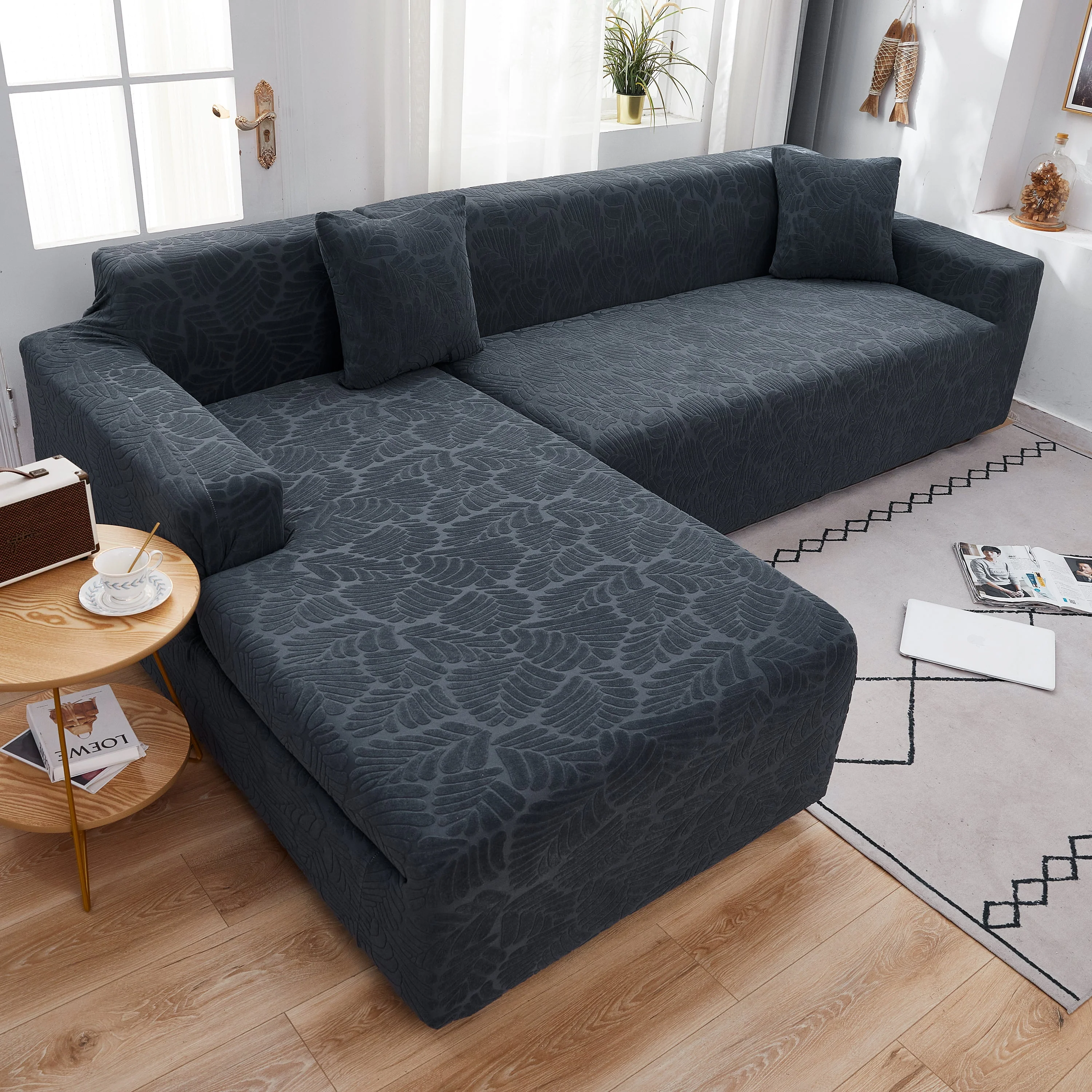 Stretch Couch Covers for 1/2/3/4/5 Seater L Shape Sofa Slipcovers with Elastic Bottom for Kids - Image 22
