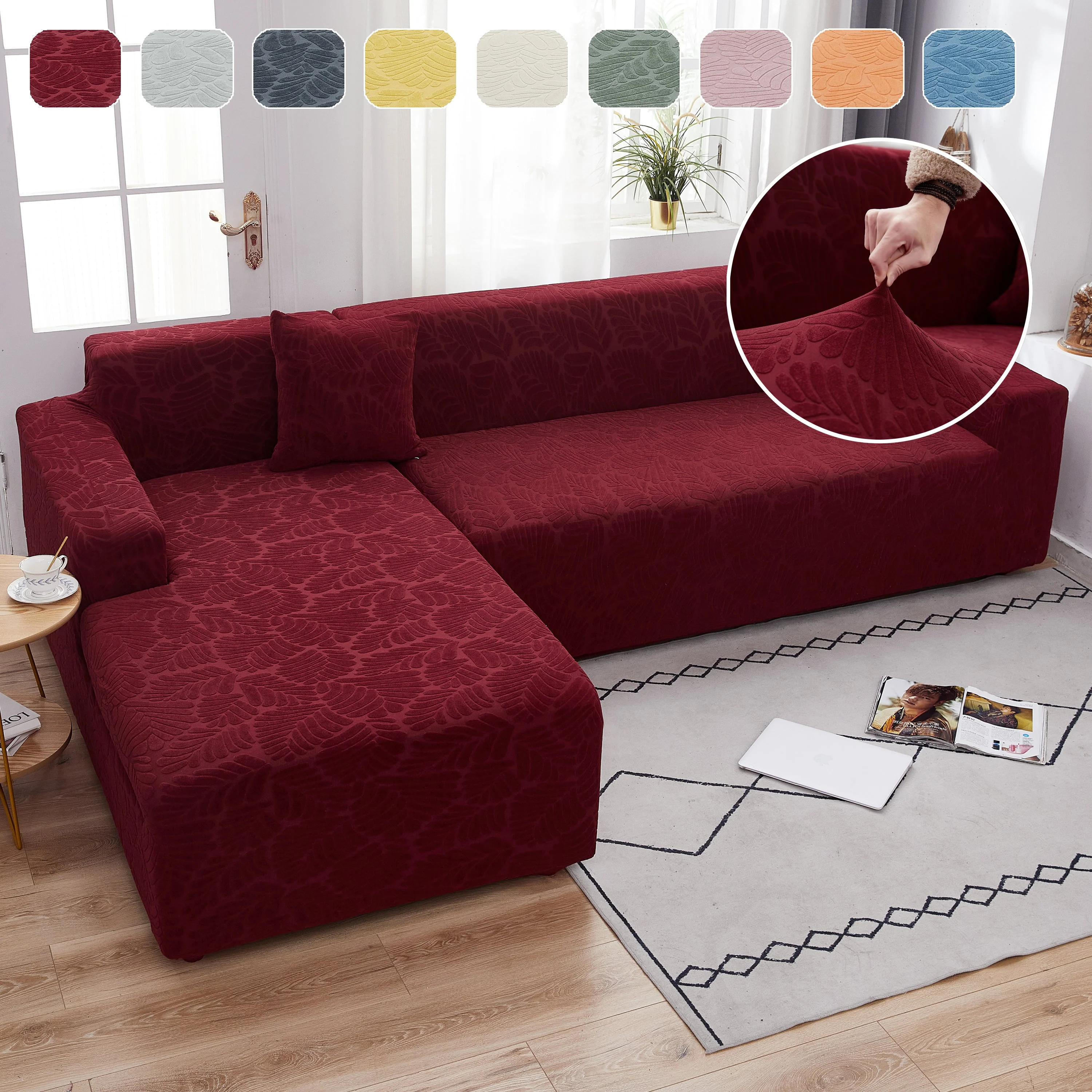 Stretch Couch Covers for 1/2/3/4/5 Seater L Shape Sofa Slipcovers with Elastic Bottom for Kids - Image 23