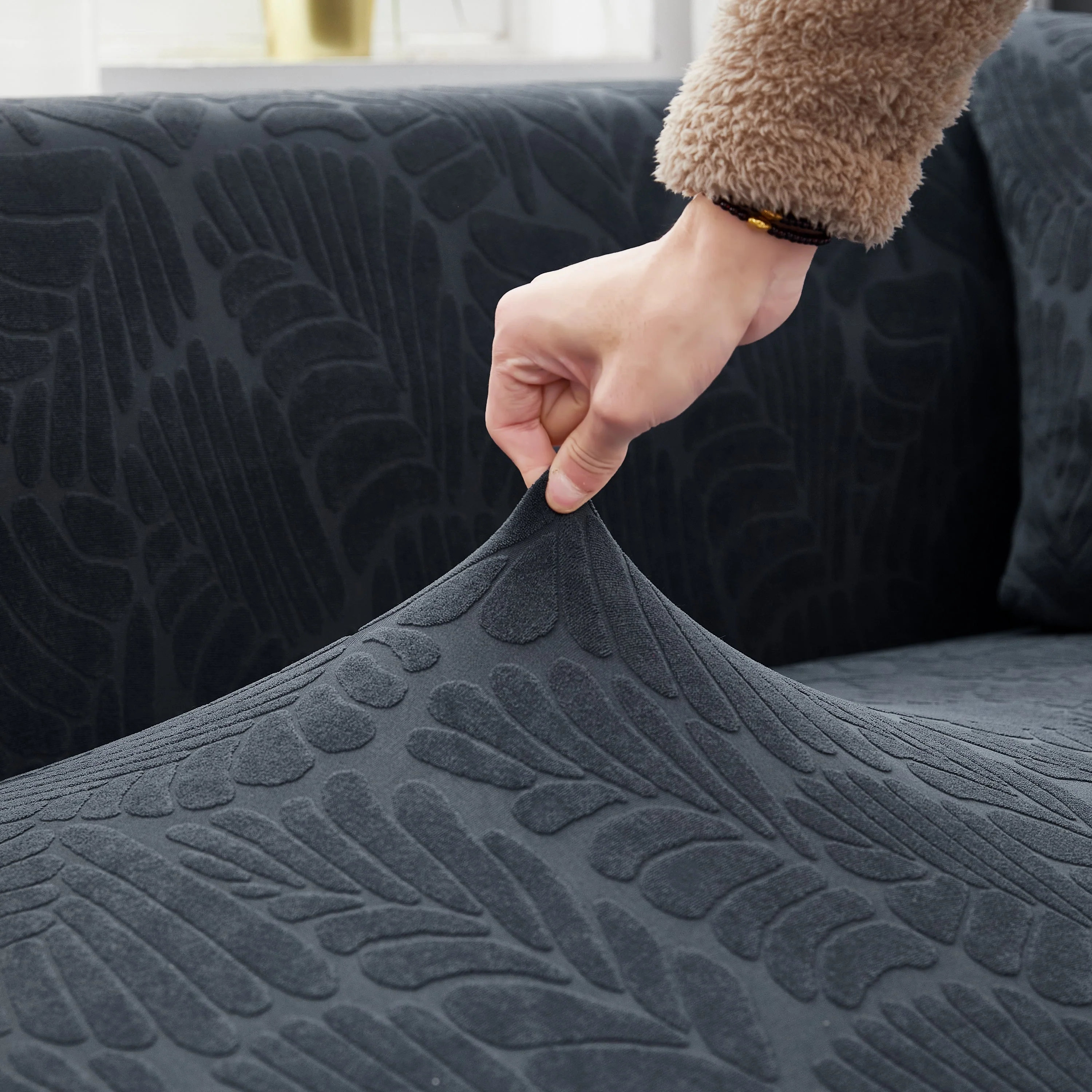 Stretch Couch Covers for 1/2/3/4/5 Seater L Shape Sofa Slipcovers with Elastic Bottom for Kids - Image 25