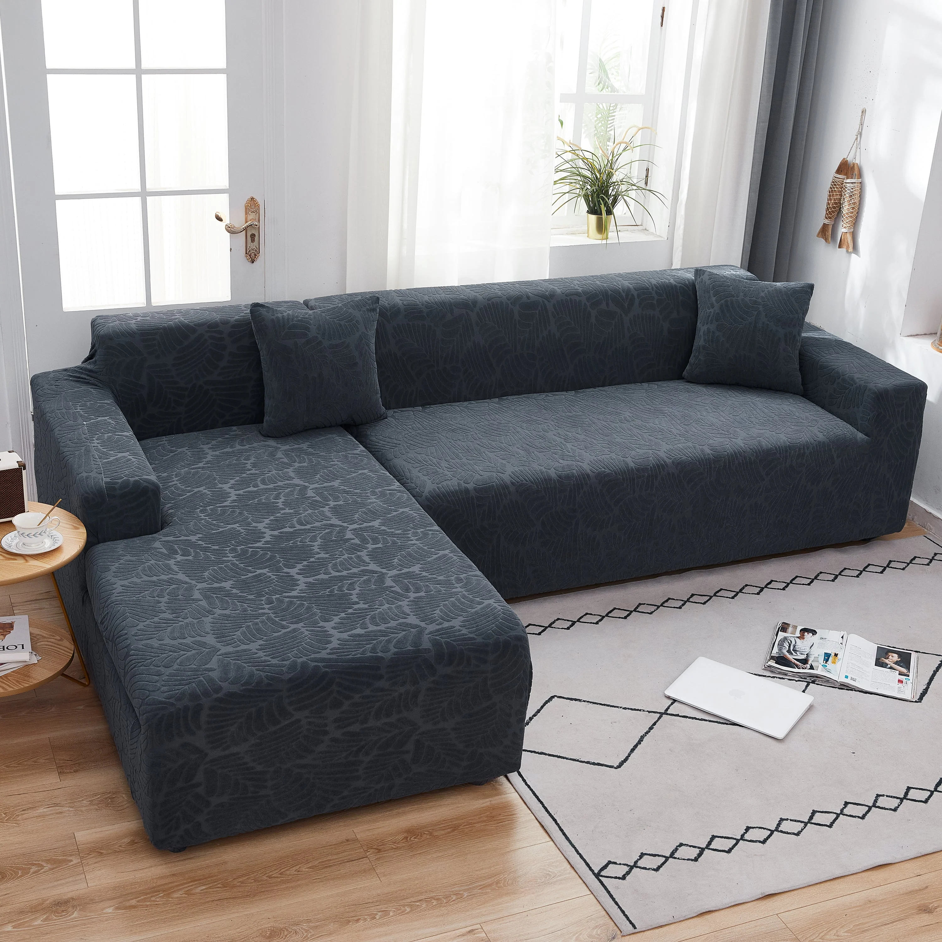 Stretch Couch Covers for 1/2/3/4/5 Seater L Shape Sofa Slipcovers with Elastic Bottom for Kids - Image 27