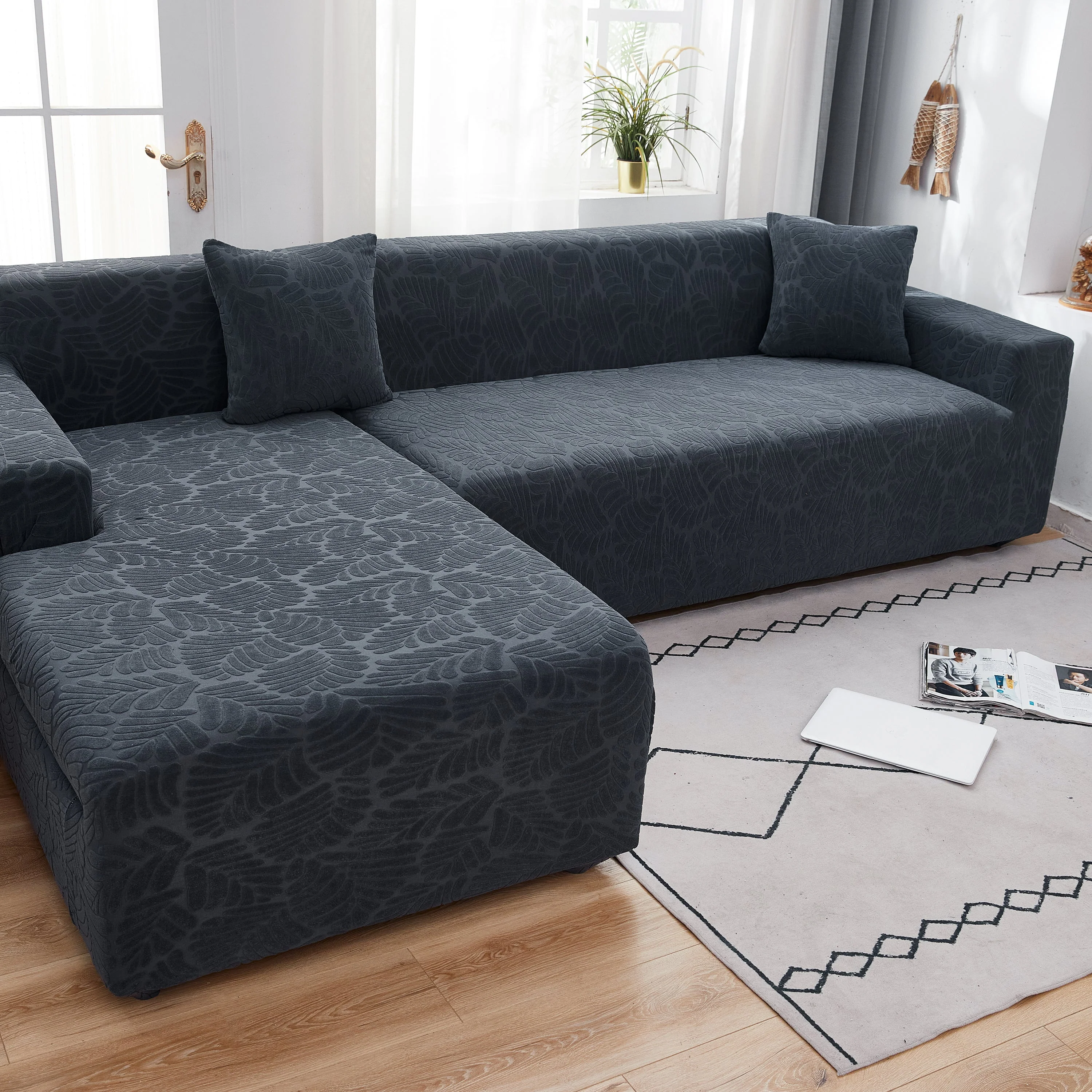 Stretch Couch Covers for 1/2/3/4/5 Seater L Shape Sofa Slipcovers with Elastic Bottom for Kids - Image 30