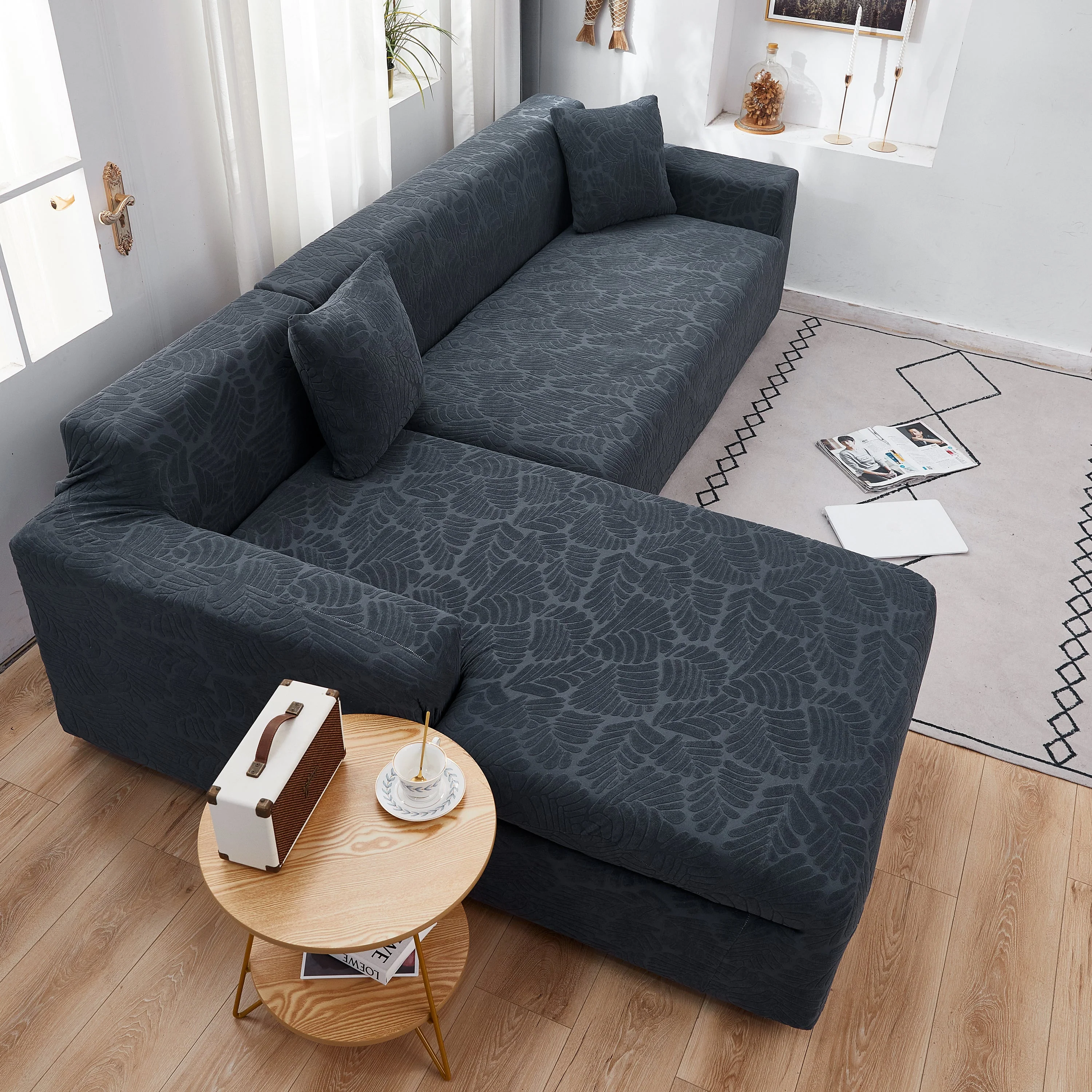 Stretch Couch Covers for 1/2/3/4/5 Seater L Shape Sofa Slipcovers with Elastic Bottom for Kids - Image 33
