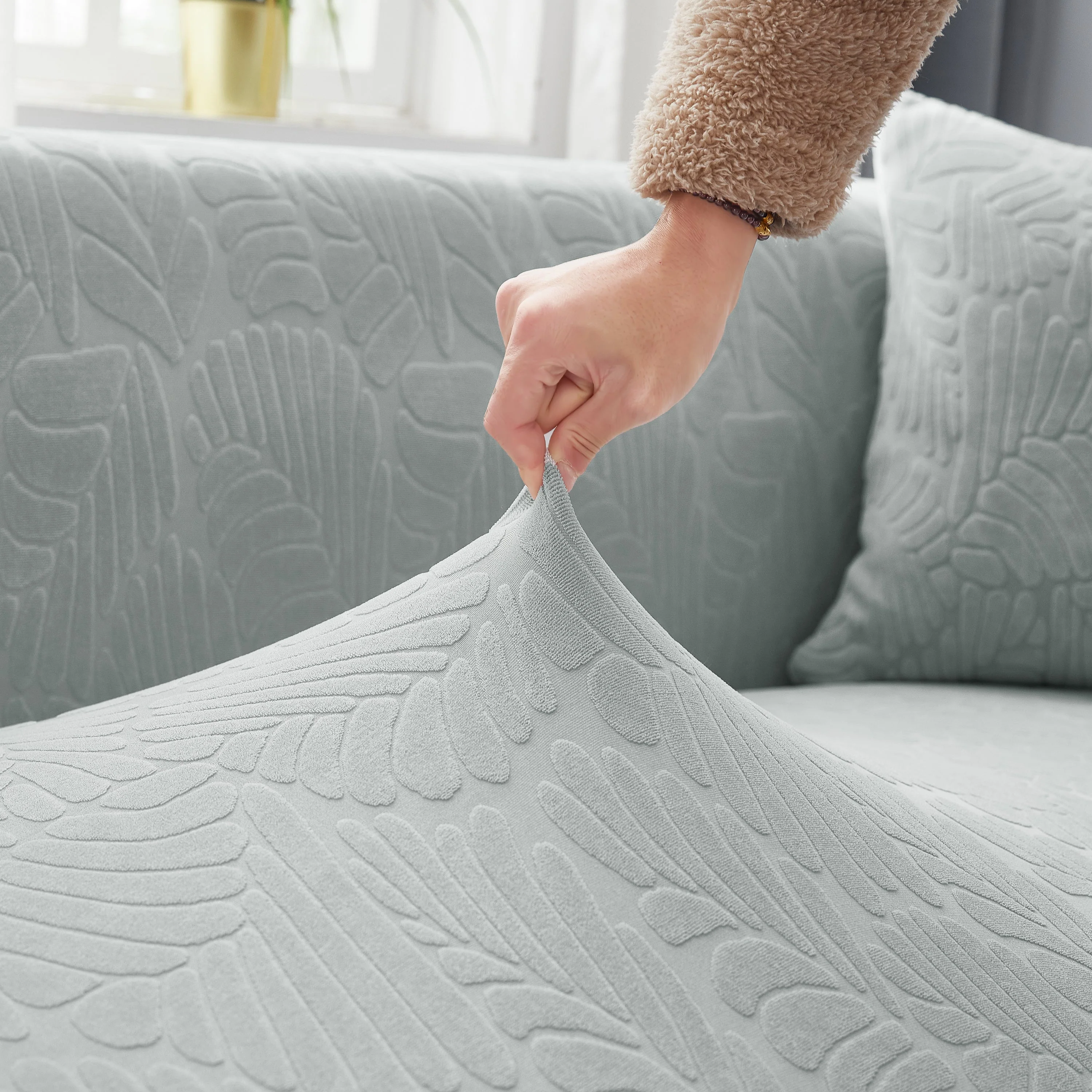 Stretch Couch Covers for 1/2/3/4/5 Seater L Shape Sofa Slipcovers with Elastic Bottom for Kids - Image 37