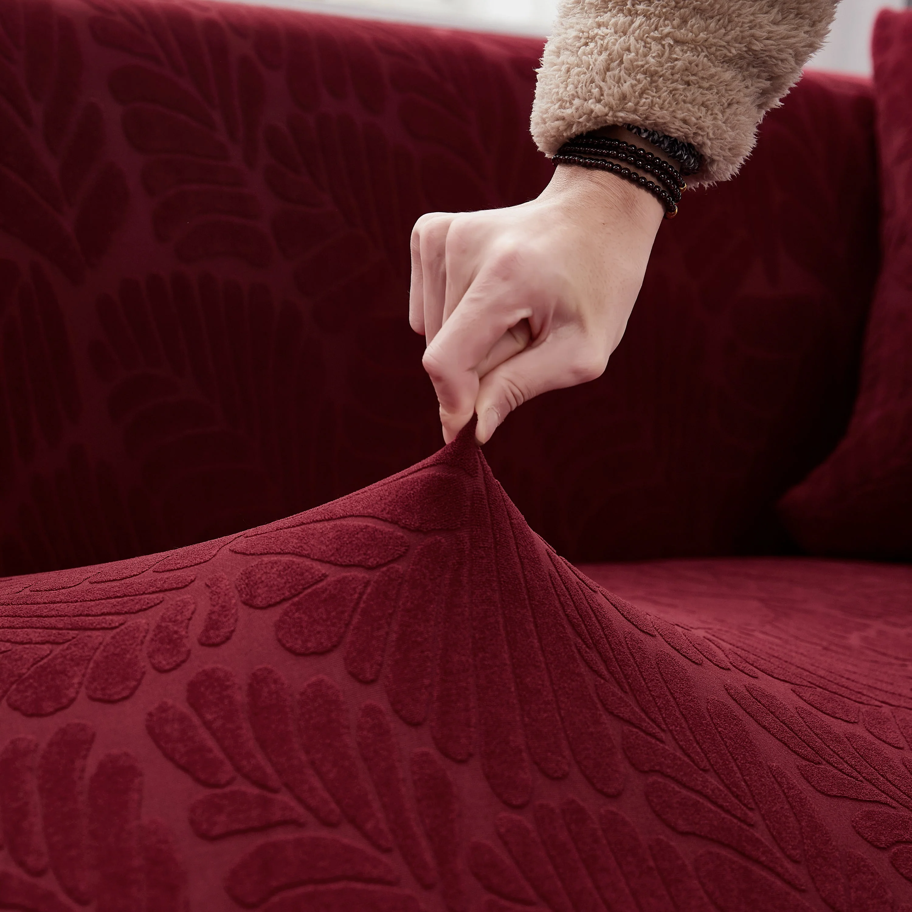 Stretch Couch Covers for 1/2/3/4/5 Seater L Shape Sofa Slipcovers with Elastic Bottom for Kids - Image 4