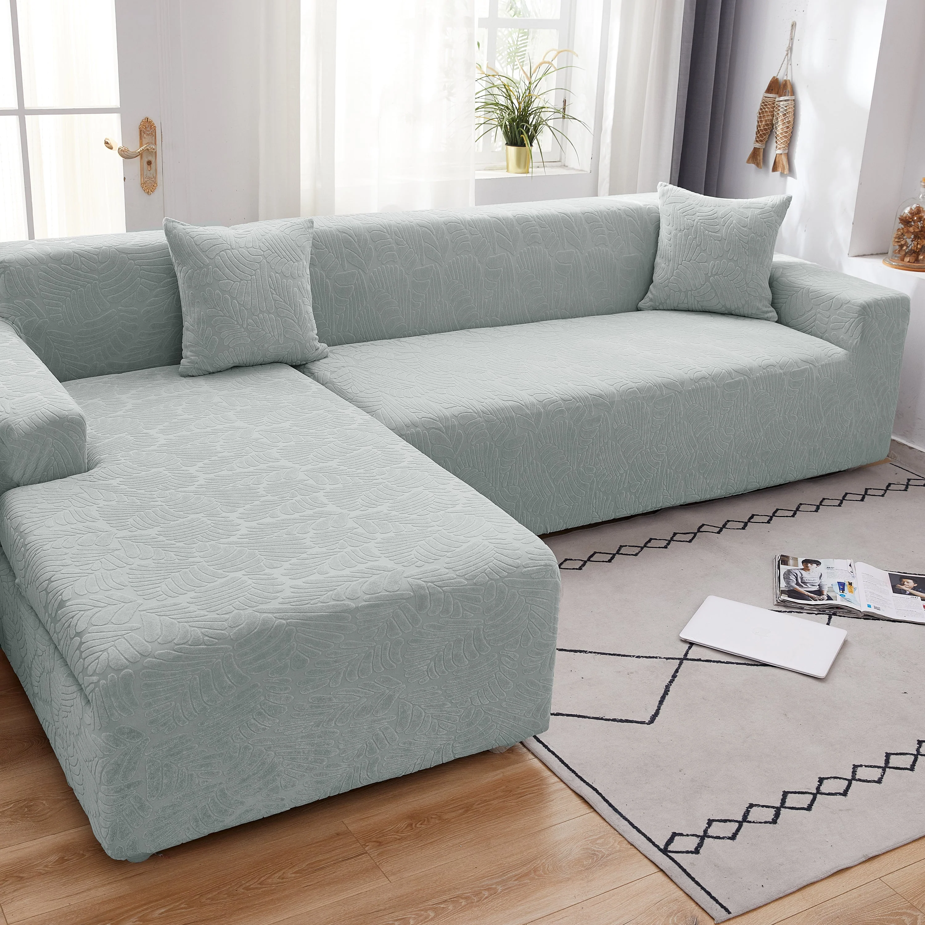 Stretch Couch Covers for 1/2/3/4/5 Seater L Shape Sofa Slipcovers with Elastic Bottom for Kids - Image 43