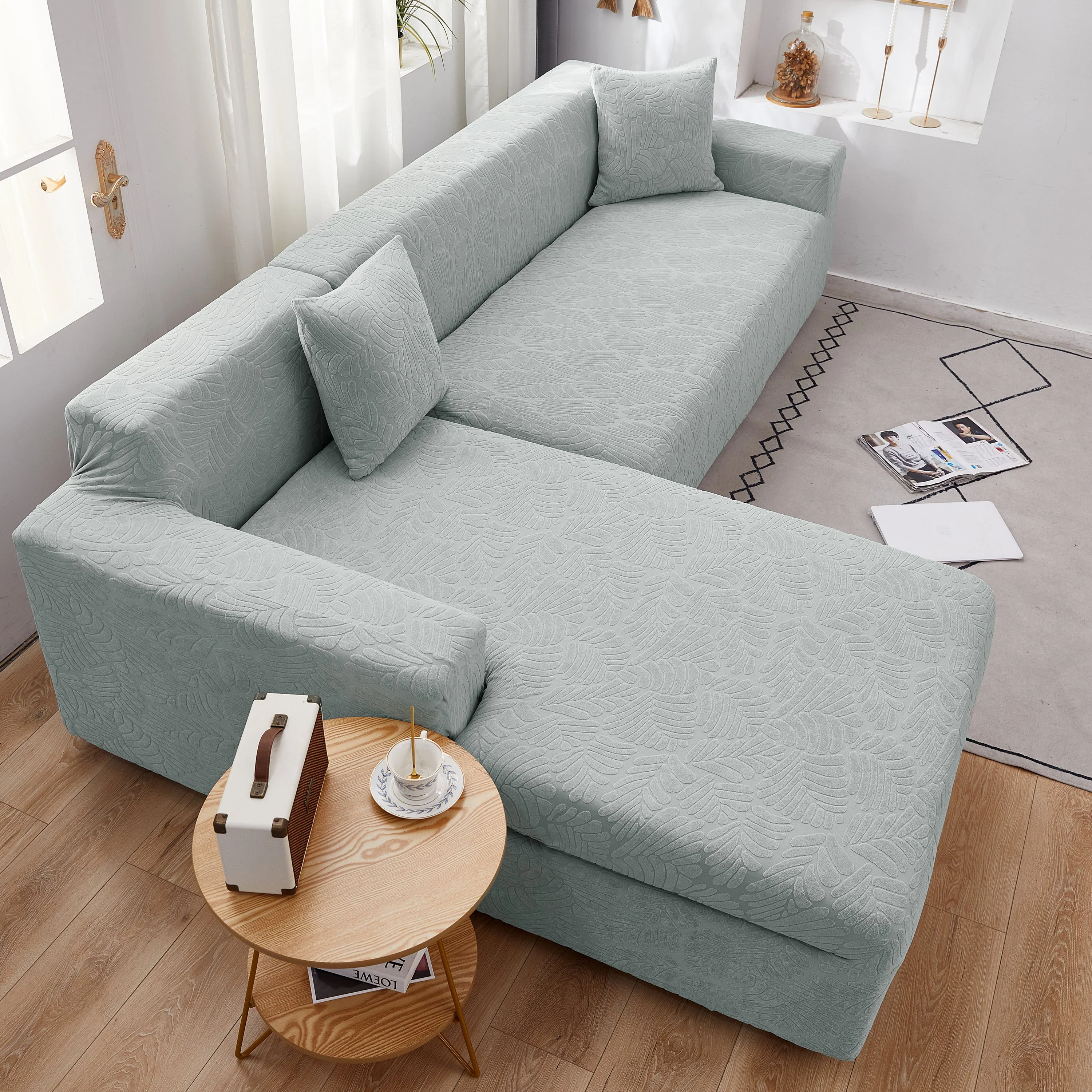 Stretch Couch Covers for 1/2/3/4/5 Seater L Shape Sofa Slipcovers with Elastic Bottom for Kids - Image 45