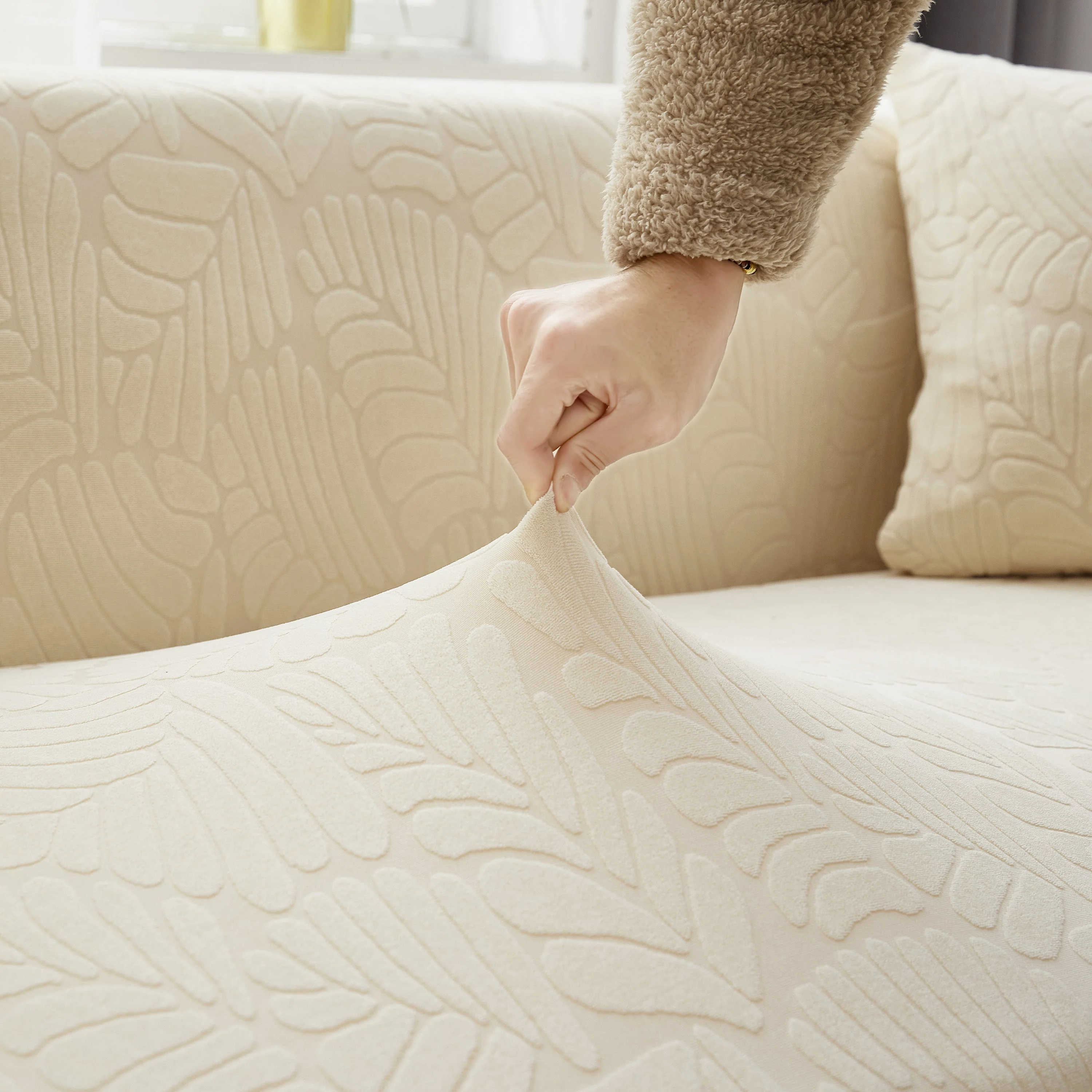 Stretch Couch Covers for 1/2/3/4/5 Seater L Shape Sofa Slipcovers with Elastic Bottom for Kids - Image 48