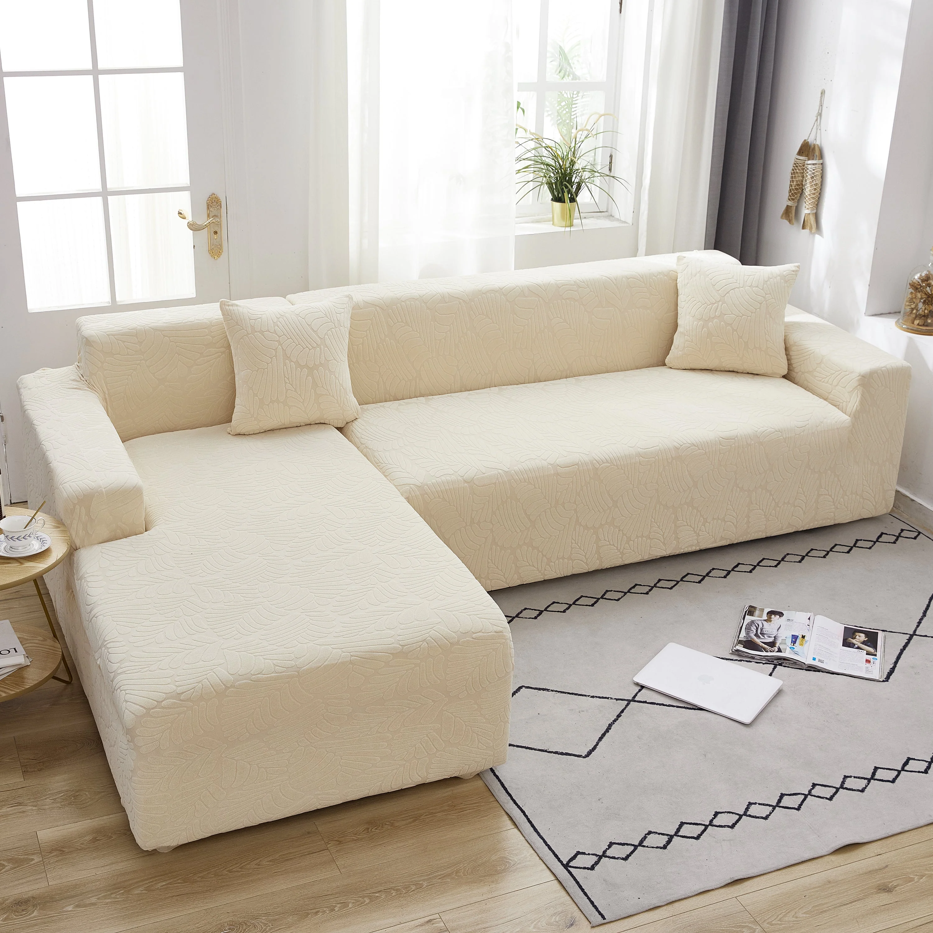 Stretch Couch Covers for 1/2/3/4/5 Seater L Shape Sofa Slipcovers with Elastic Bottom for Kids - Image 53