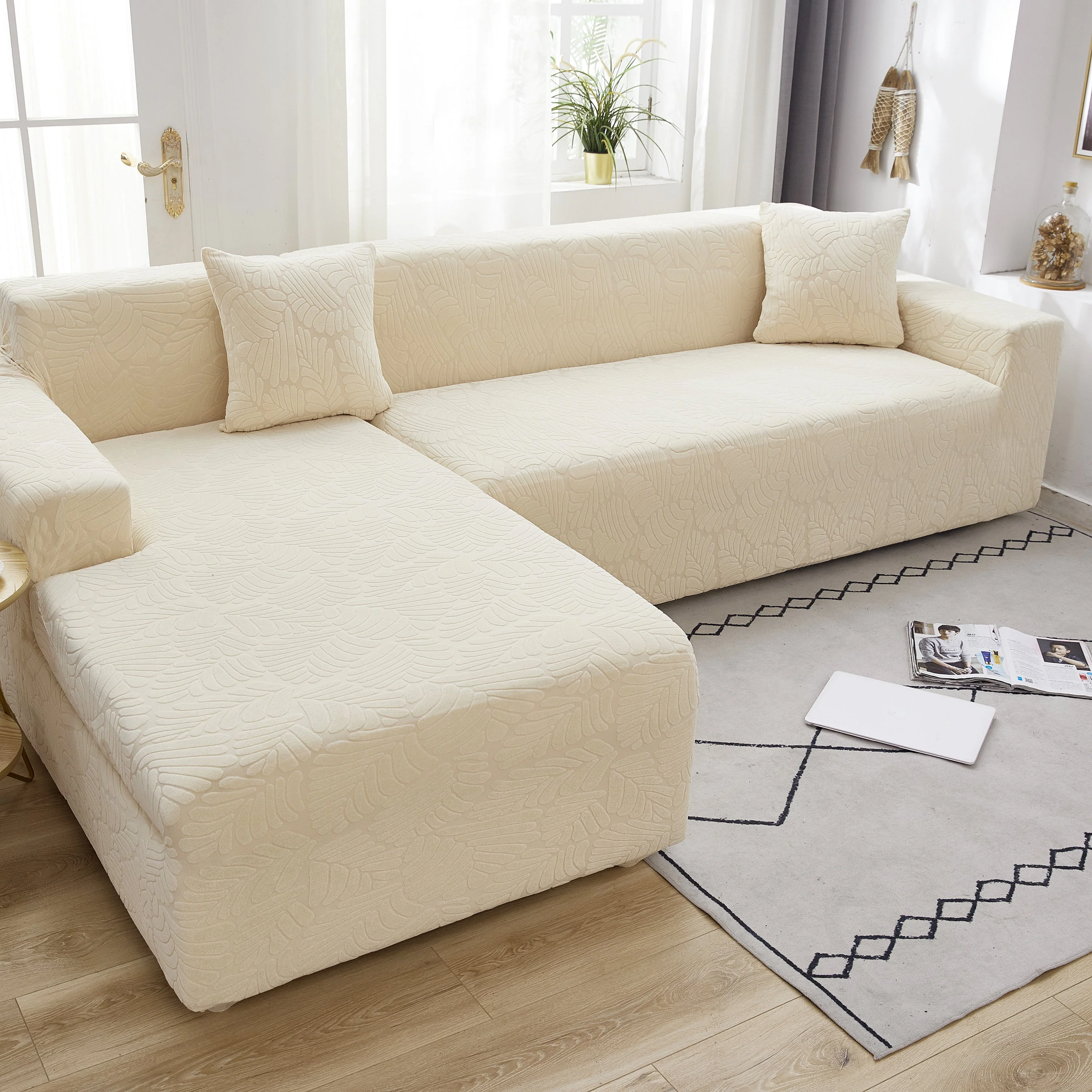 Stretch Couch Covers for 1/2/3/4/5 Seater L Shape Sofa Slipcovers with Elastic Bottom for Kids - Image 54