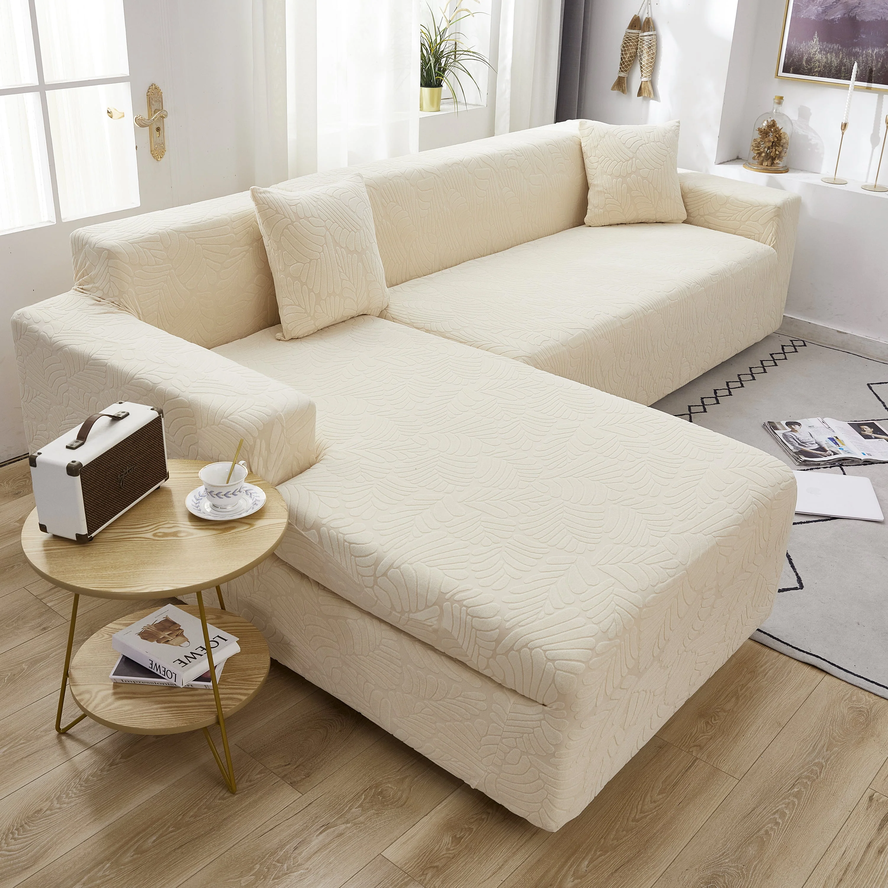 Stretch Couch Covers for 1/2/3/4/5 Seater L Shape Sofa Slipcovers with Elastic Bottom for Kids - Image 57