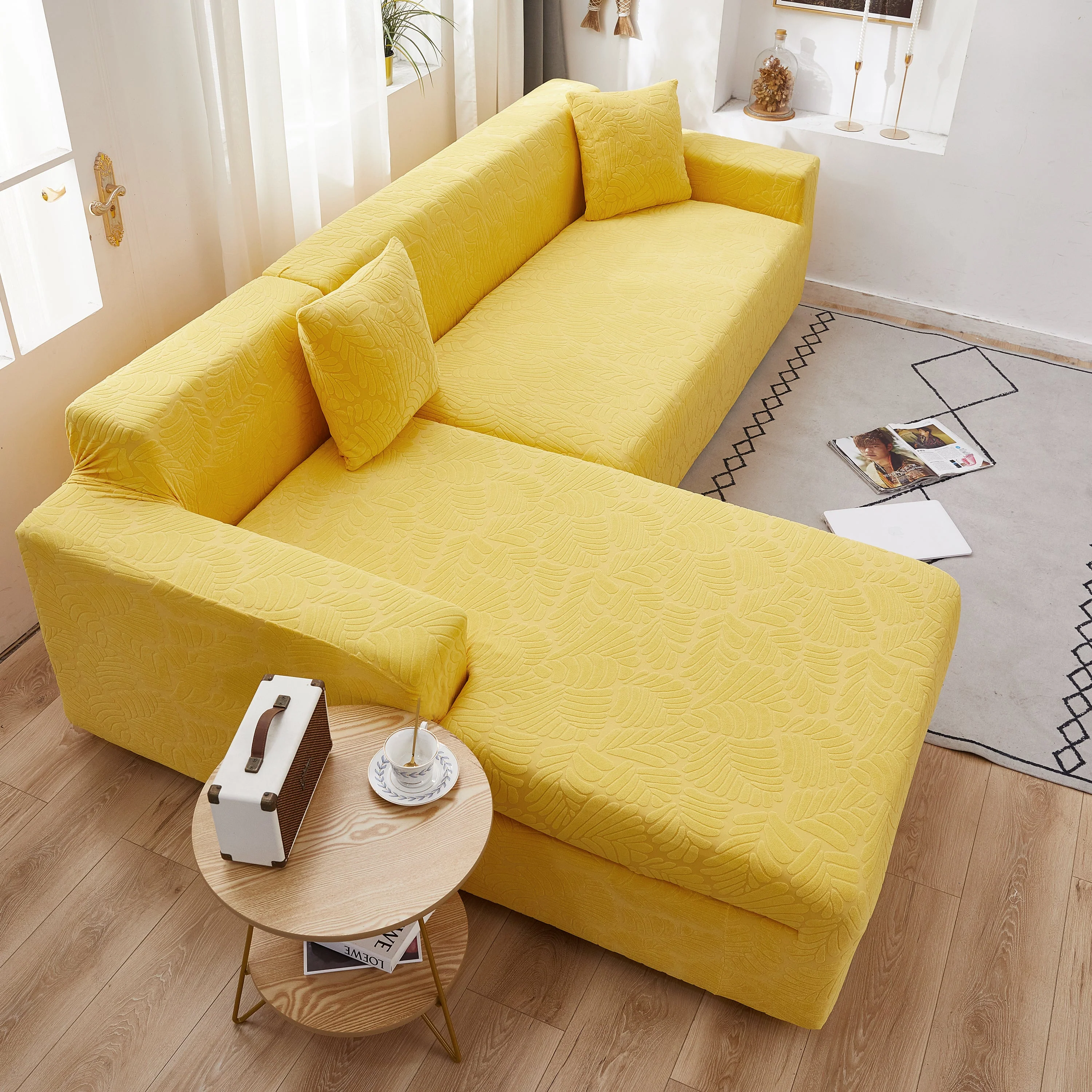 Stretch Couch Covers for 1/2/3/4/5 Seater L Shape Sofa Slipcovers with Elastic Bottom for Kids - Image 63