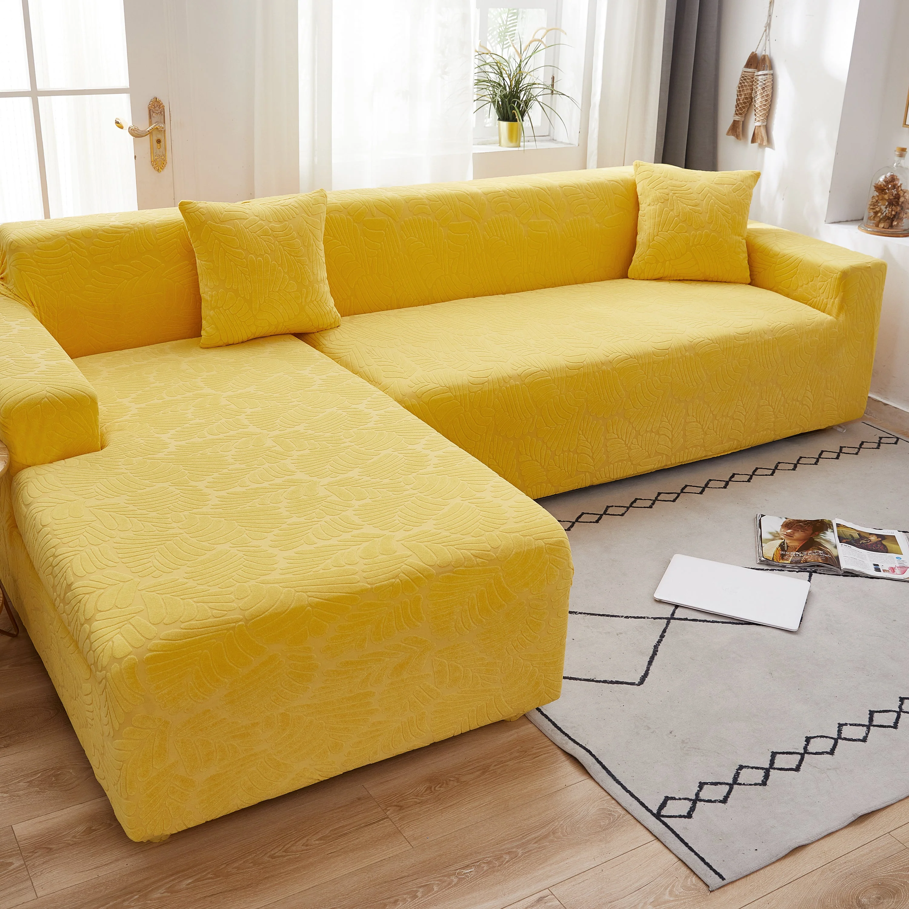 Stretch Couch Covers for 1/2/3/4/5 Seater L Shape Sofa Slipcovers with Elastic Bottom for Kids - Image 64