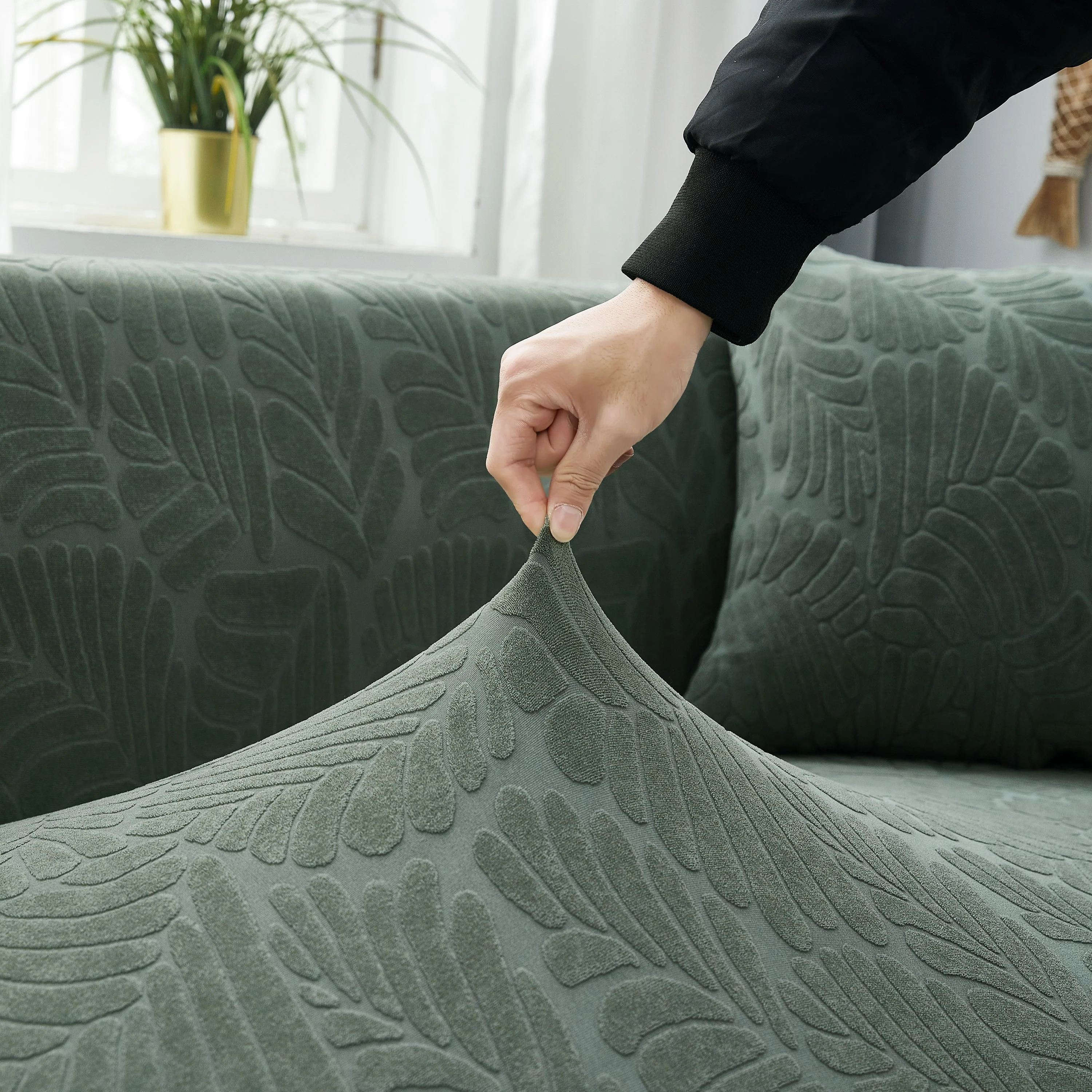 Stretch Couch Covers for 1/2/3/4/5 Seater L Shape Sofa Slipcovers with Elastic Bottom for Kids - Image 73