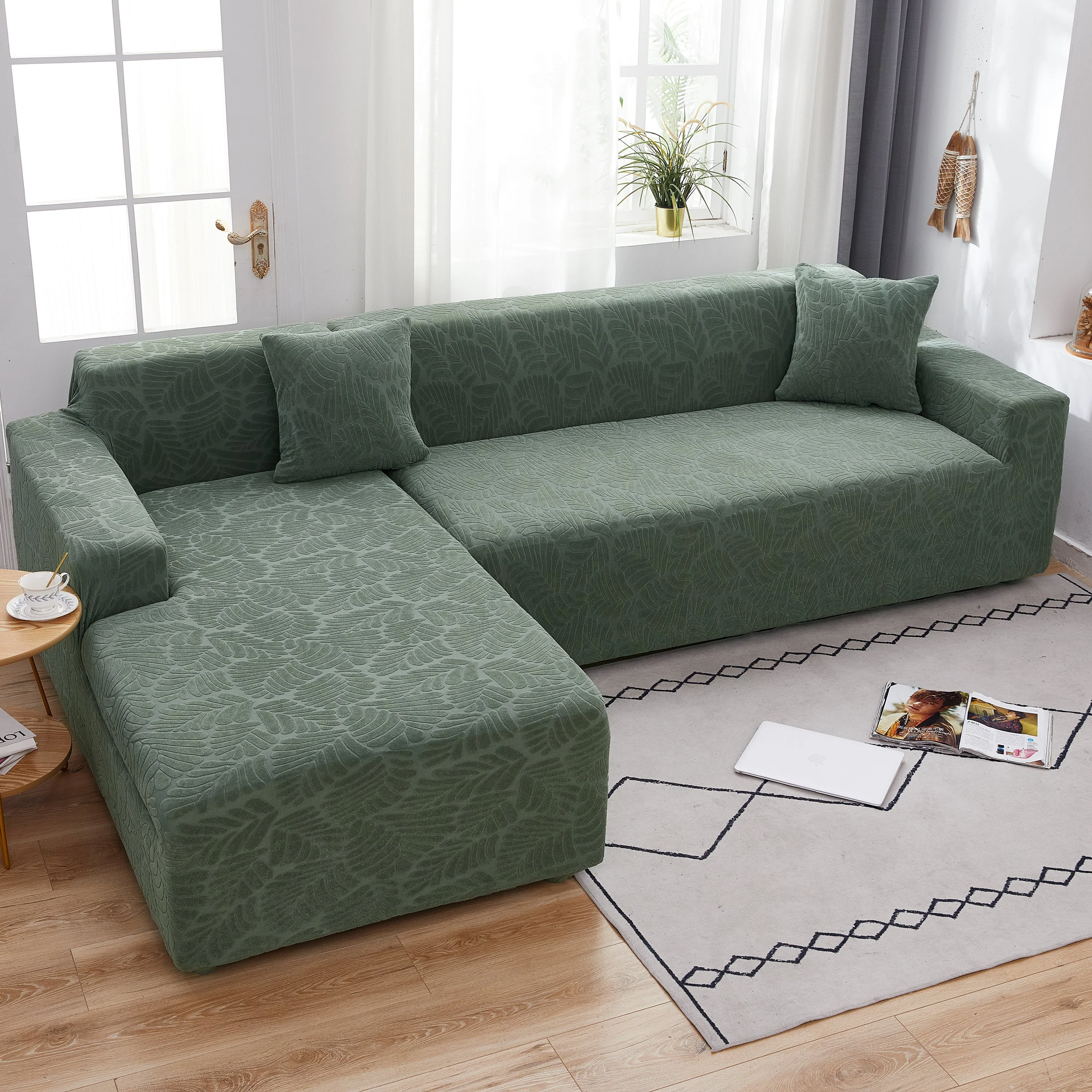 Stretch Couch Covers for 1/2/3/4/5 Seater L Shape Sofa Slipcovers with Elastic Bottom for Kids - Image 75