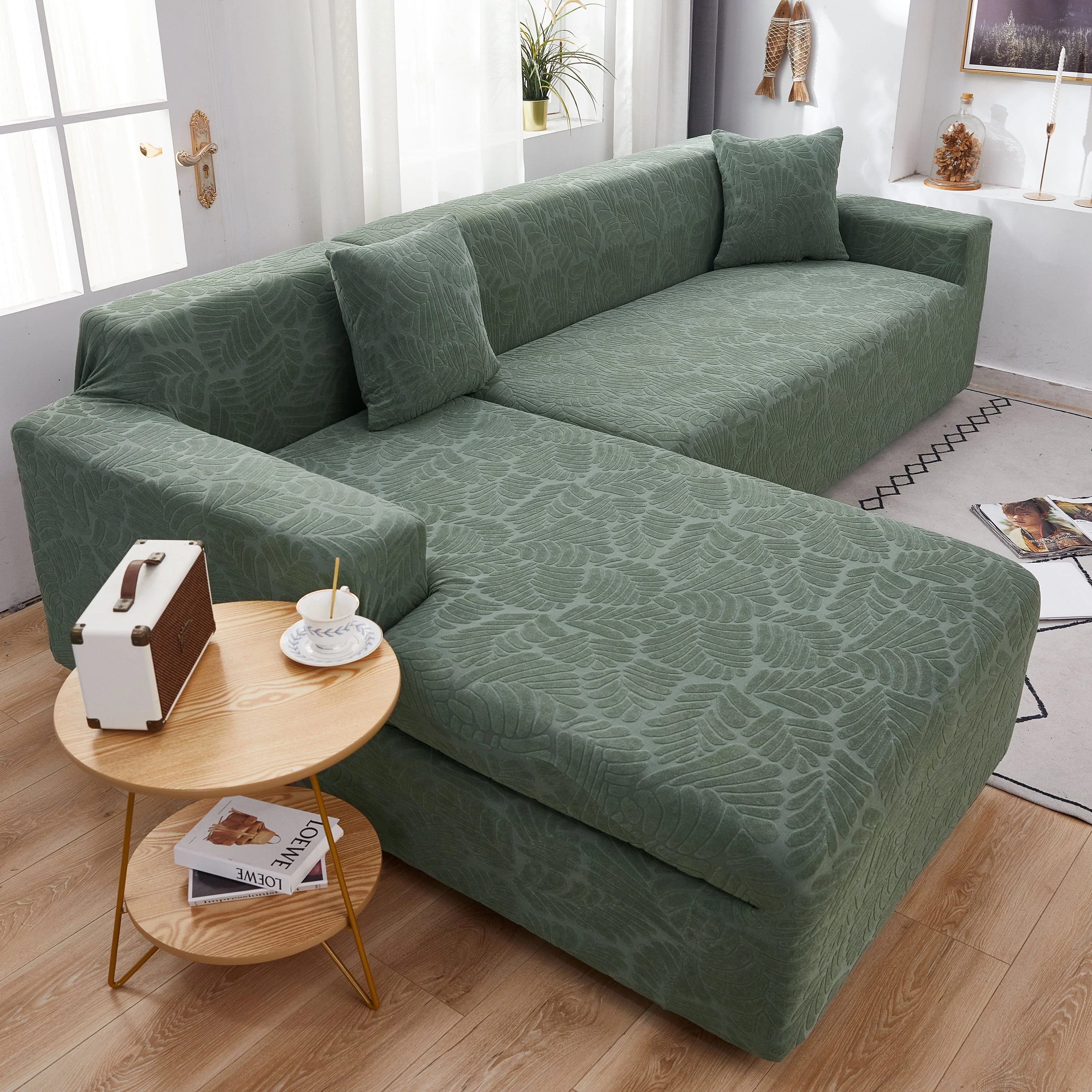 Stretch Couch Covers for 1/2/3/4/5 Seater L Shape Sofa Slipcovers with Elastic Bottom for Kids - Image 76