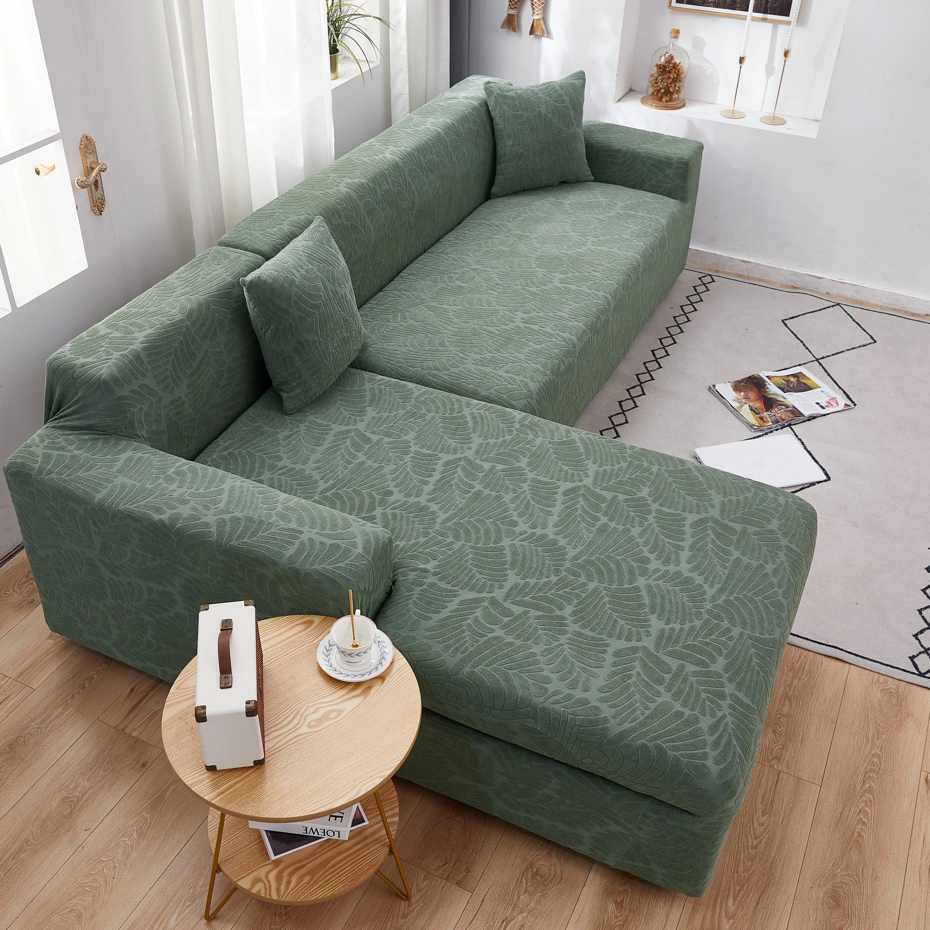 Stretch Couch Covers for 1/2/3/4/5 Seater L Shape Sofa Slipcovers with Elastic Bottom for Kids - Image 80
