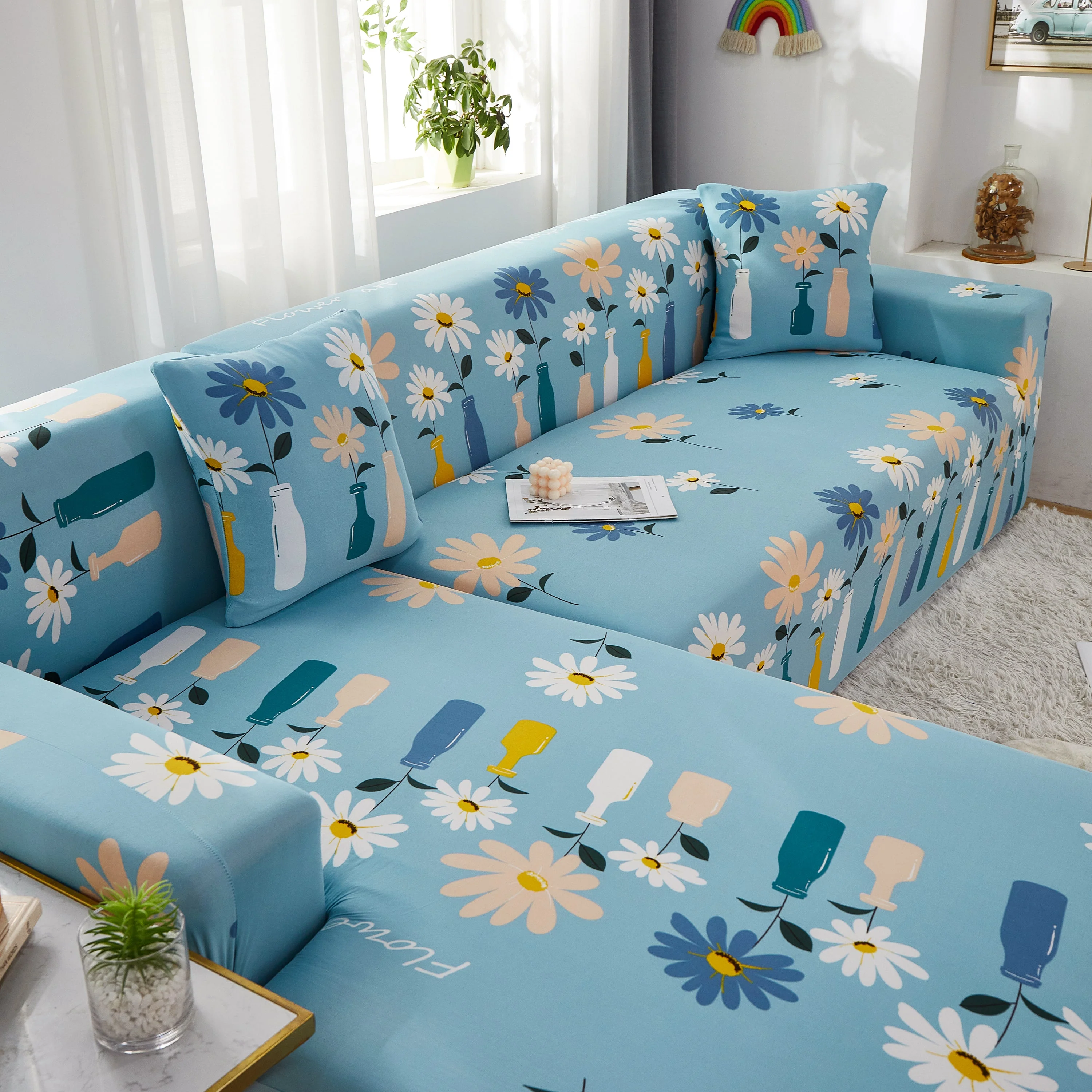 Stretch Couch Covers for L-Shaped Sectional Sofa, Non-Slip Washable Slipcovers Fits 1-5 Seaters - Image 10