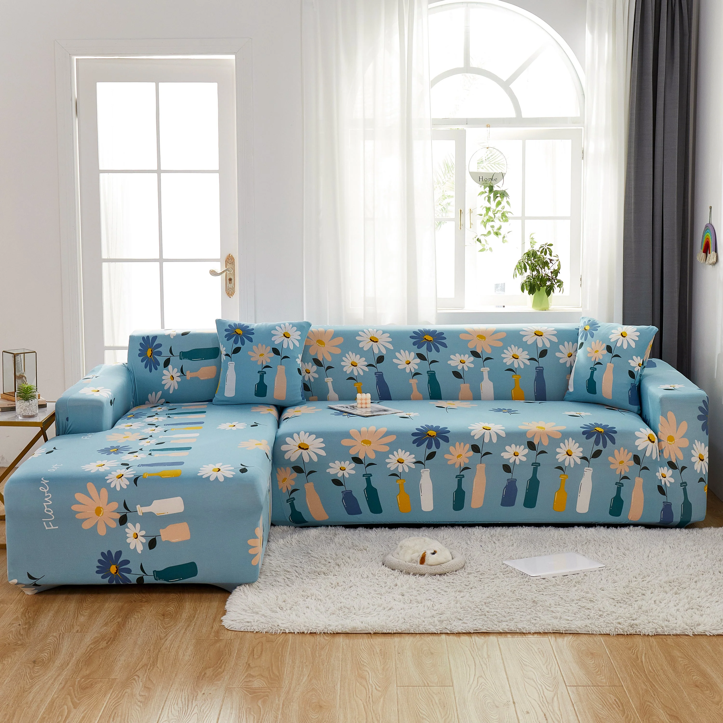 Stretch Couch Covers for L-Shaped Sectional Sofa, Non-Slip Washable Slipcovers Fits 1-5 Seaters - Image 11