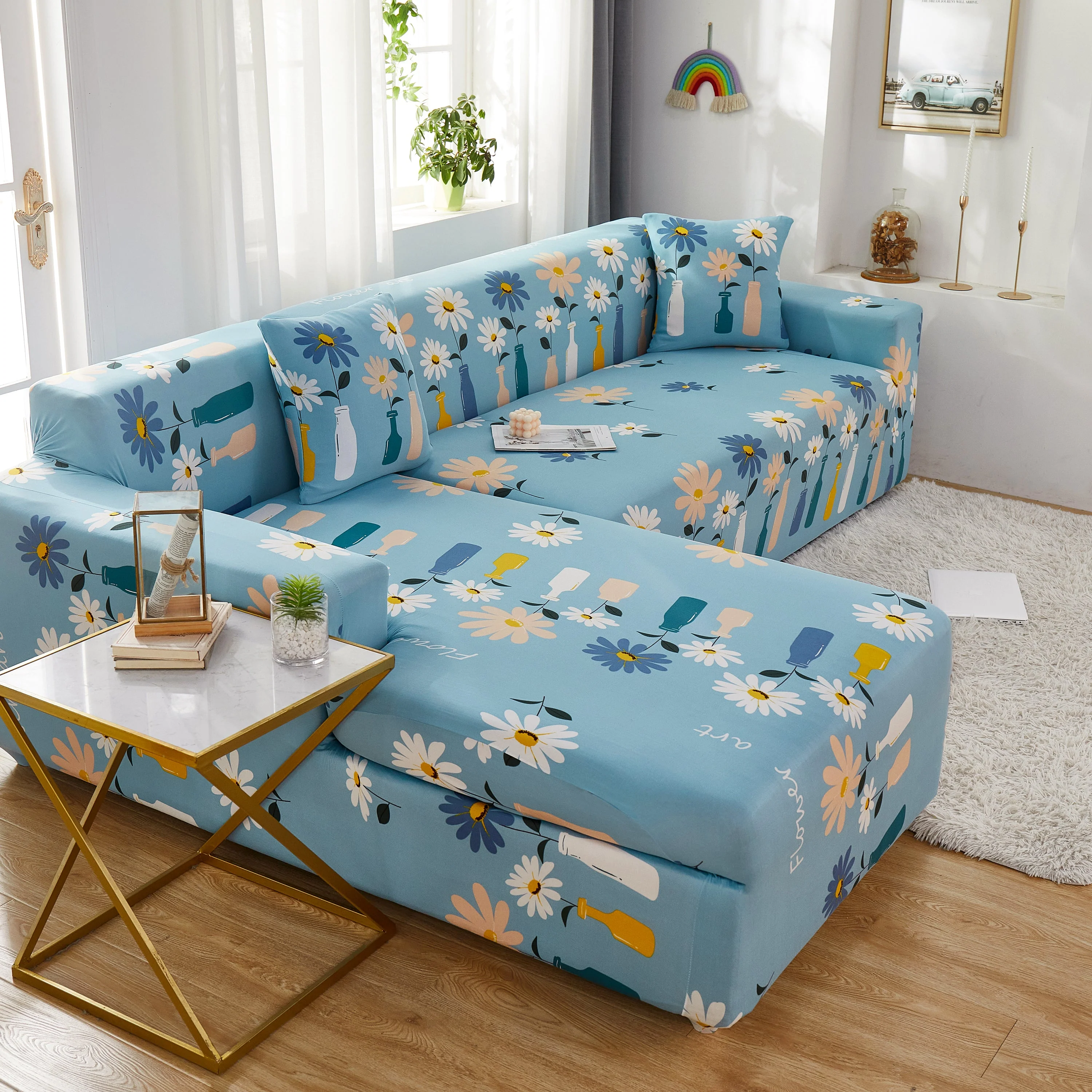 Stretch Couch Covers for L-Shaped Sectional Sofa, Non-Slip Washable Slipcovers Fits 1-5 Seaters - Image 12