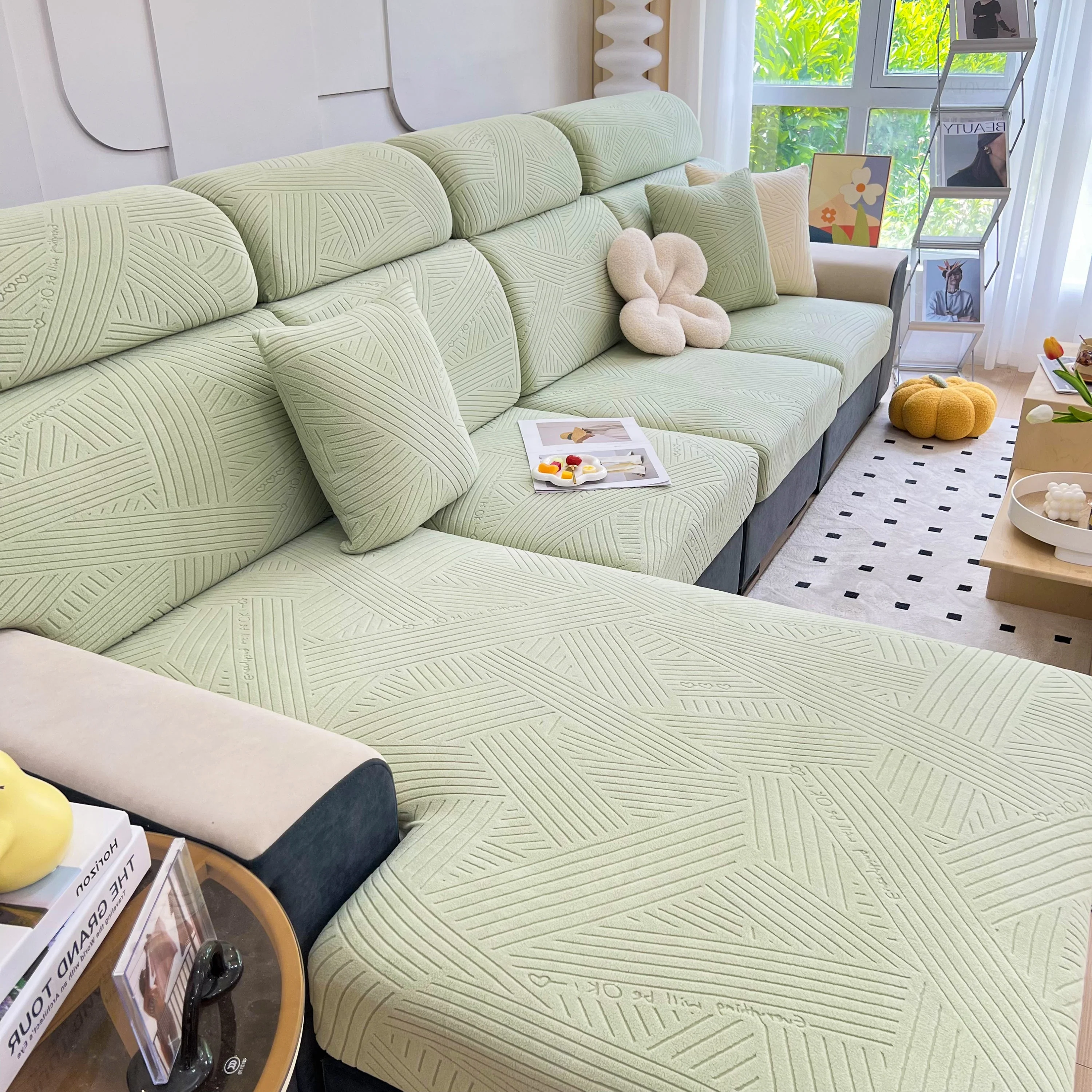 Stretch Couch Cushion Covers, Slipcovers Sofa Cushion Protector Covers, Elastic Furniture Protector for Pets, Kid - Image 100