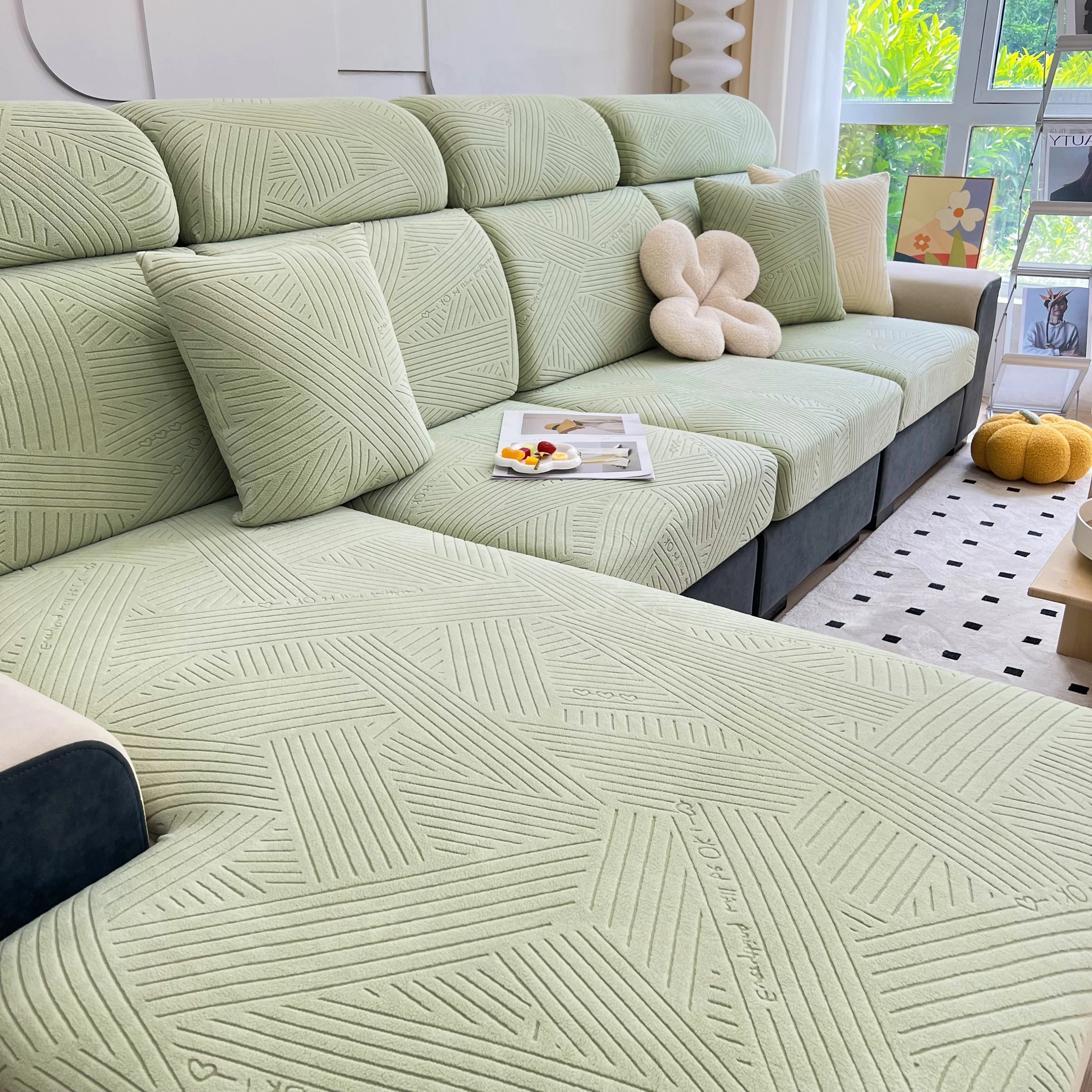 Stretch Couch Cushion Covers, Slipcovers Sofa Cushion Protector Covers, Elastic Furniture Protector for Pets, Kid - Image 101