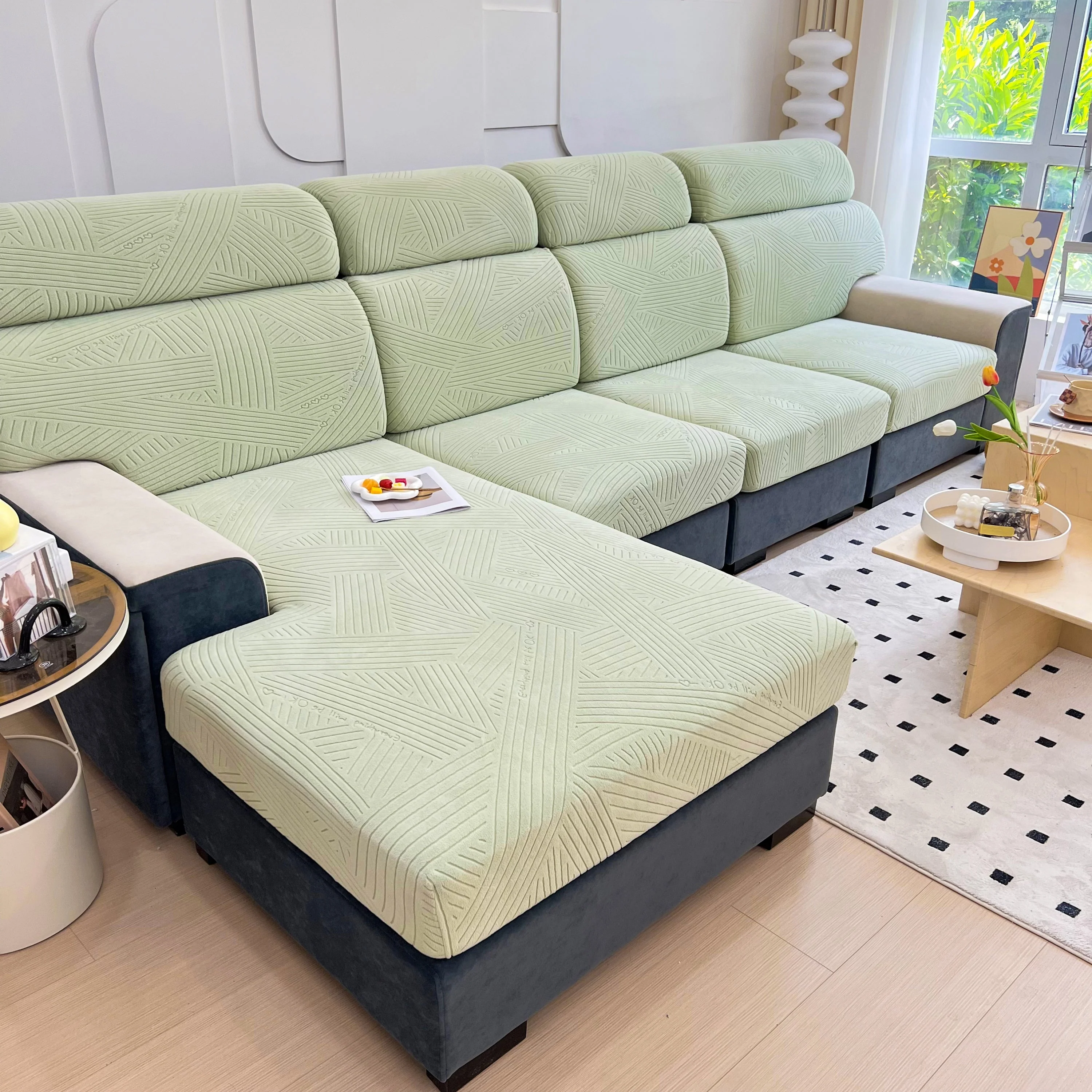 Stretch Couch Cushion Covers, Slipcovers Sofa Cushion Protector Covers, Elastic Furniture Protector for Pets, Kid - Image 103