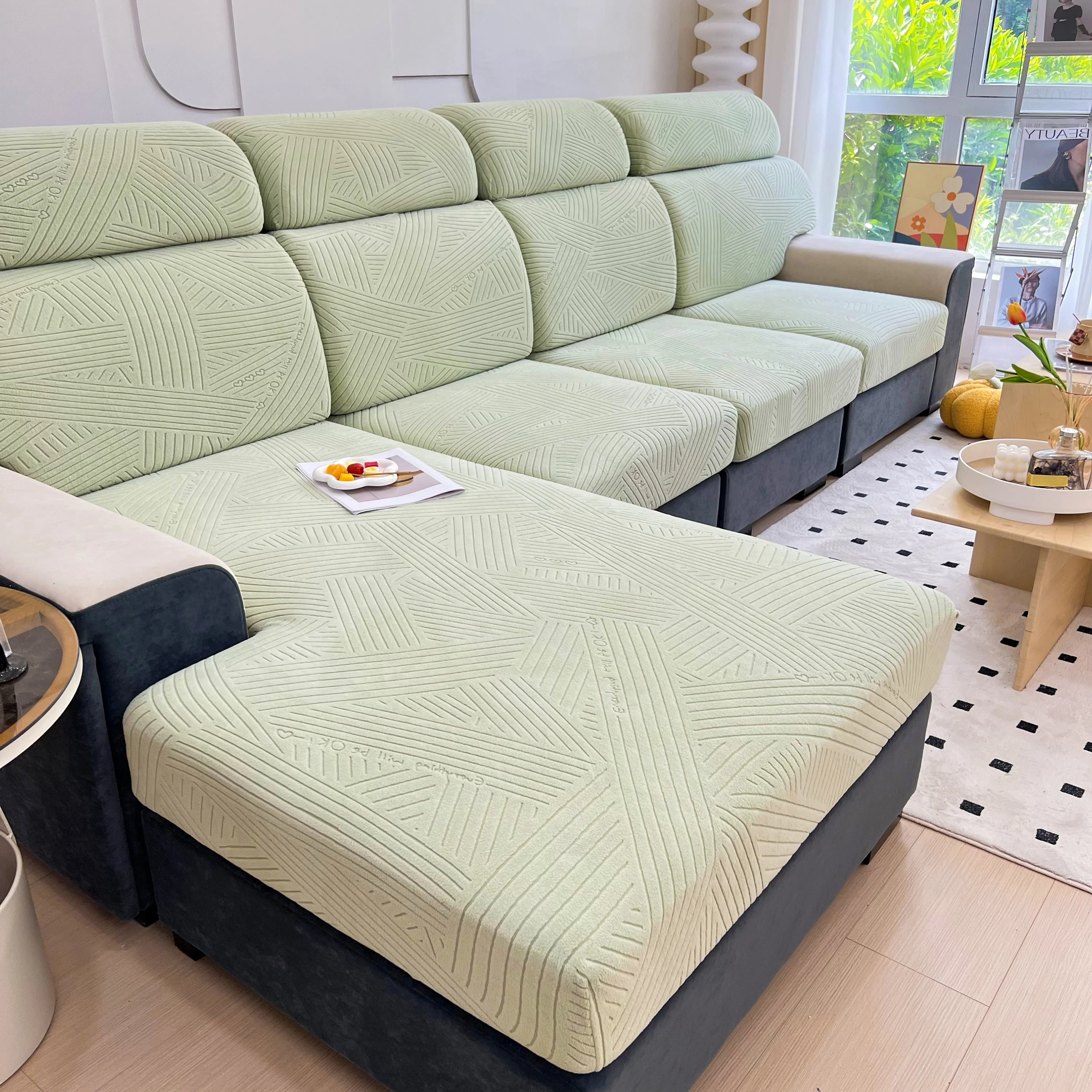 Stretch Couch Cushion Covers, Slipcovers Sofa Cushion Protector Covers, Elastic Furniture Protector for Pets, Kid - Image 104