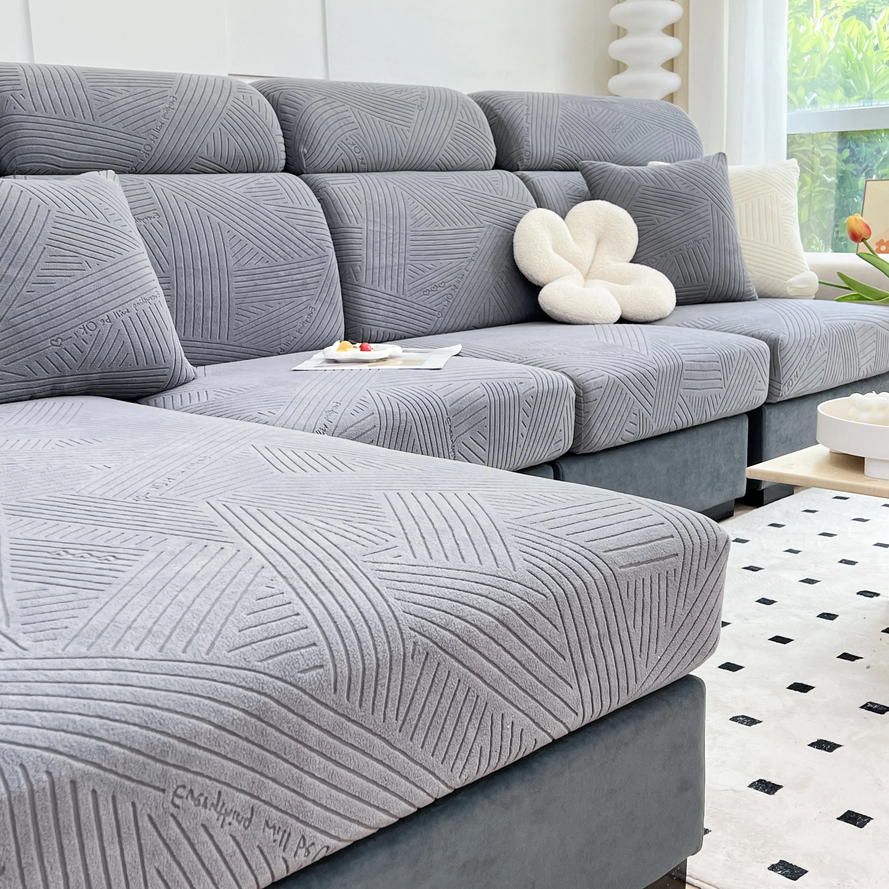 Stretch Couch Cushion Covers, Slipcovers Sofa Cushion Protector Covers, Elastic Furniture Protector for Pets, Kid - Image 11