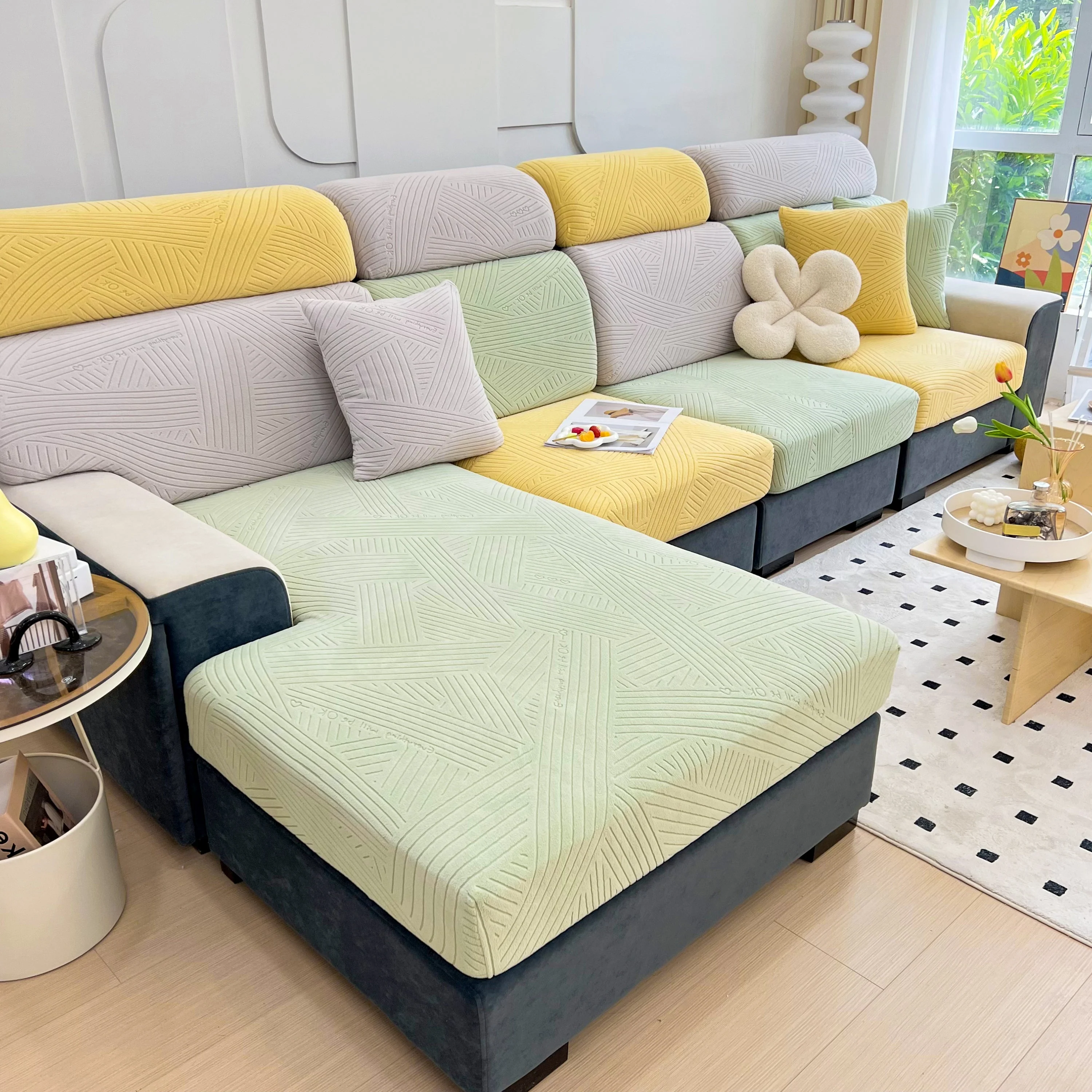 Stretch Couch Cushion Covers, Slipcovers Sofa Cushion Protector Covers, Elastic Furniture Protector for Pets, Kid - Image 111