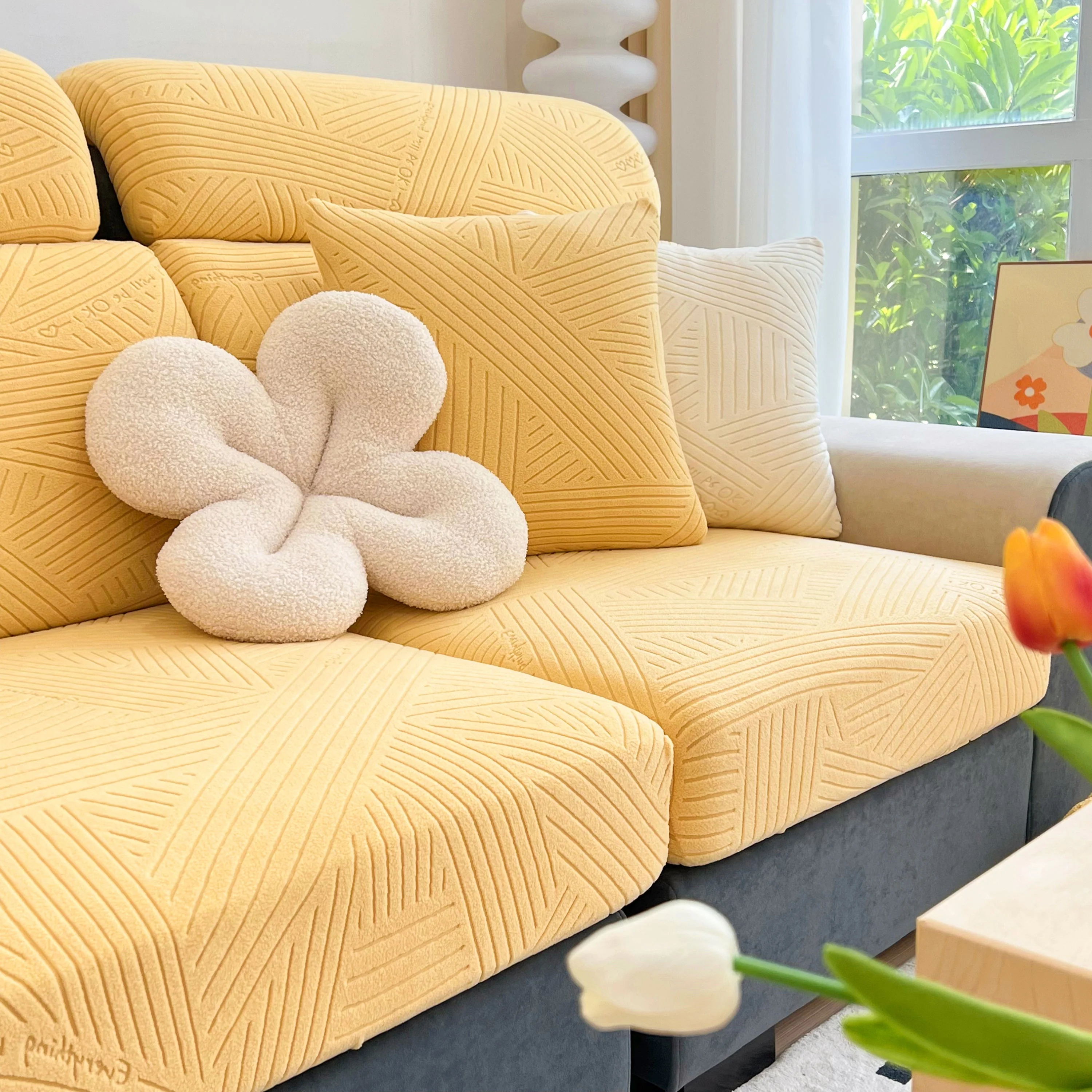 Stretch Couch Cushion Covers, Slipcovers Sofa Cushion Protector Covers, Elastic Furniture Protector for Pets, Kid - Image 112