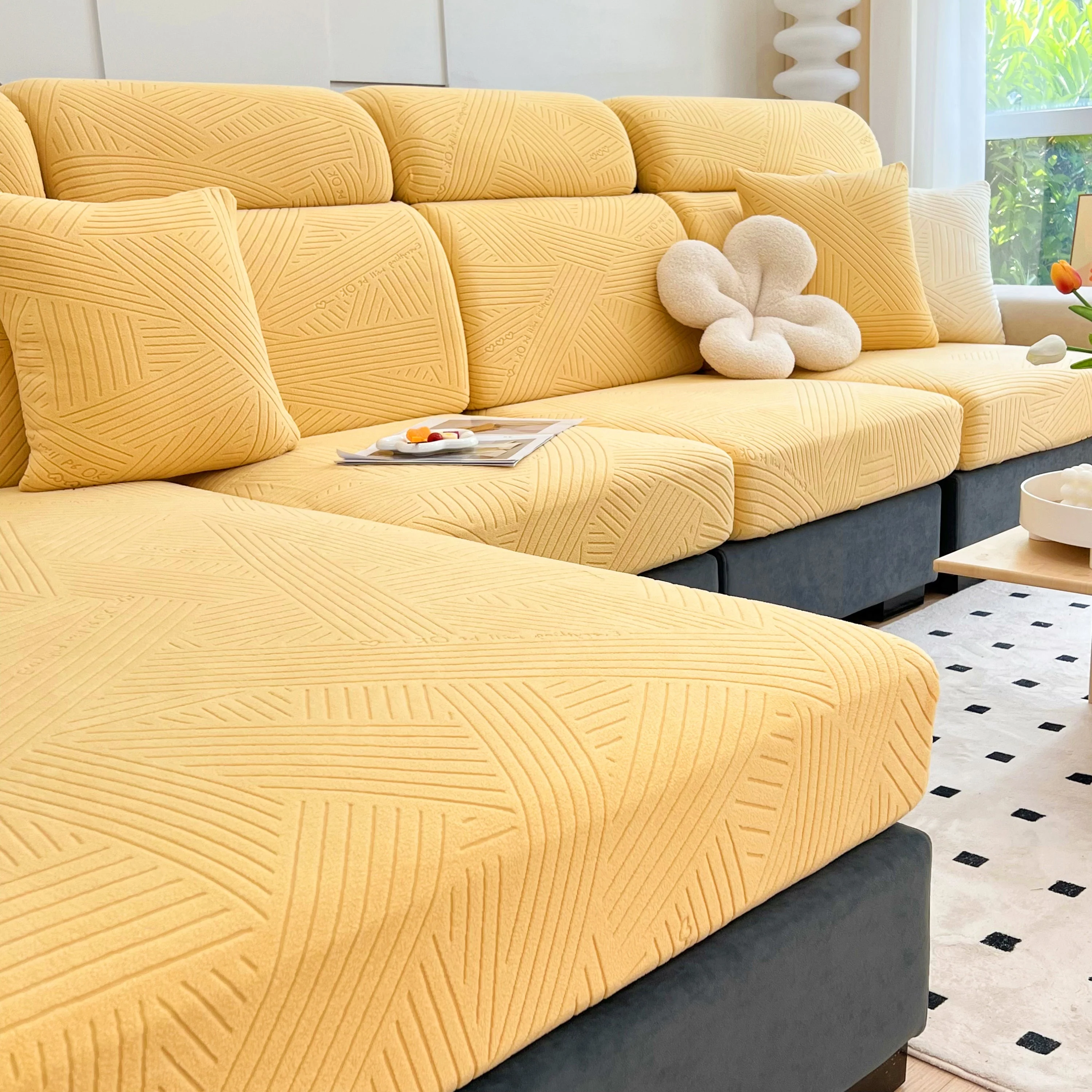 Stretch Couch Cushion Covers, Slipcovers Sofa Cushion Protector Covers, Elastic Furniture Protector for Pets, Kid - Image 114