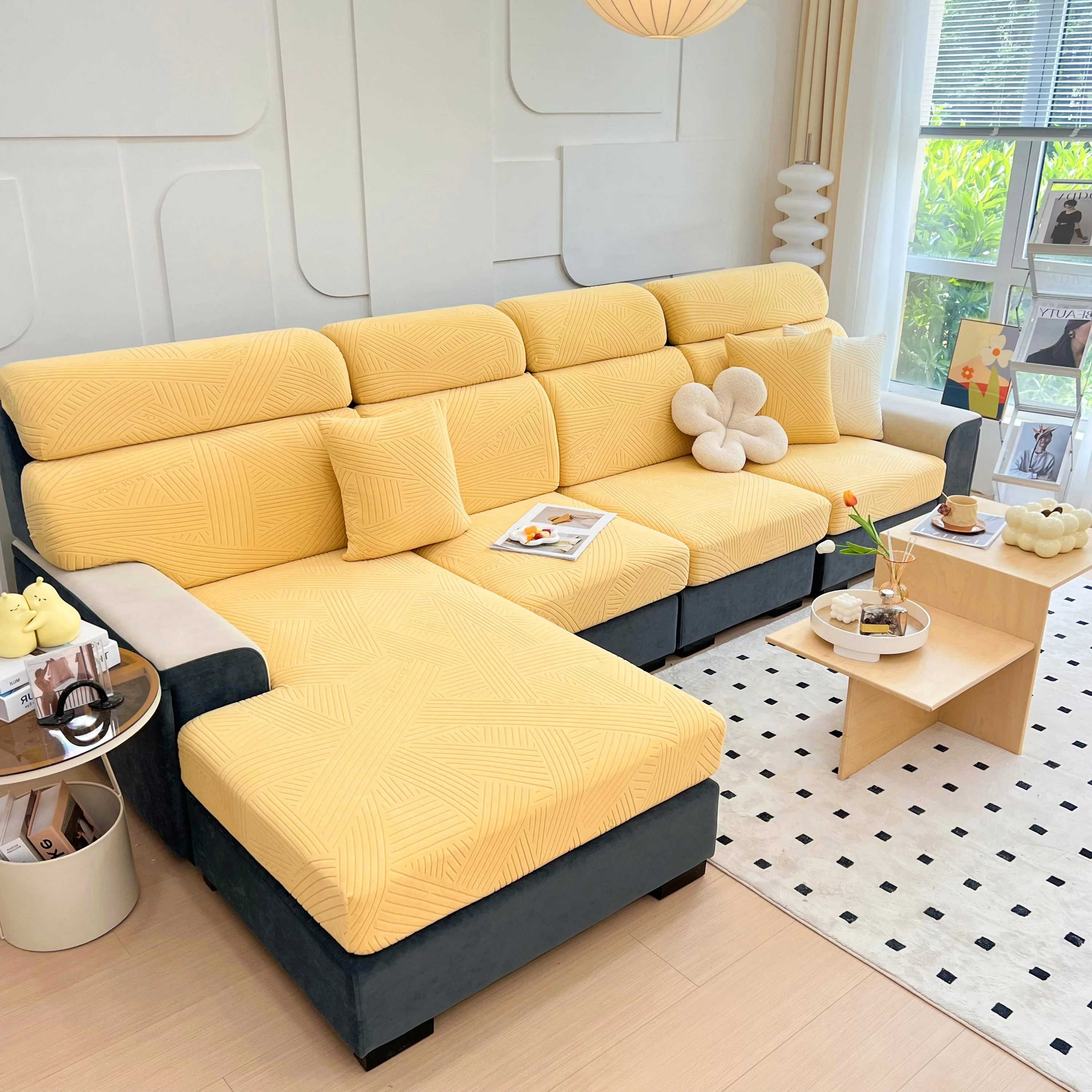 Stretch Couch Cushion Covers, Slipcovers Sofa Cushion Protector Covers, Elastic Furniture Protector for Pets, Kid - Image 115