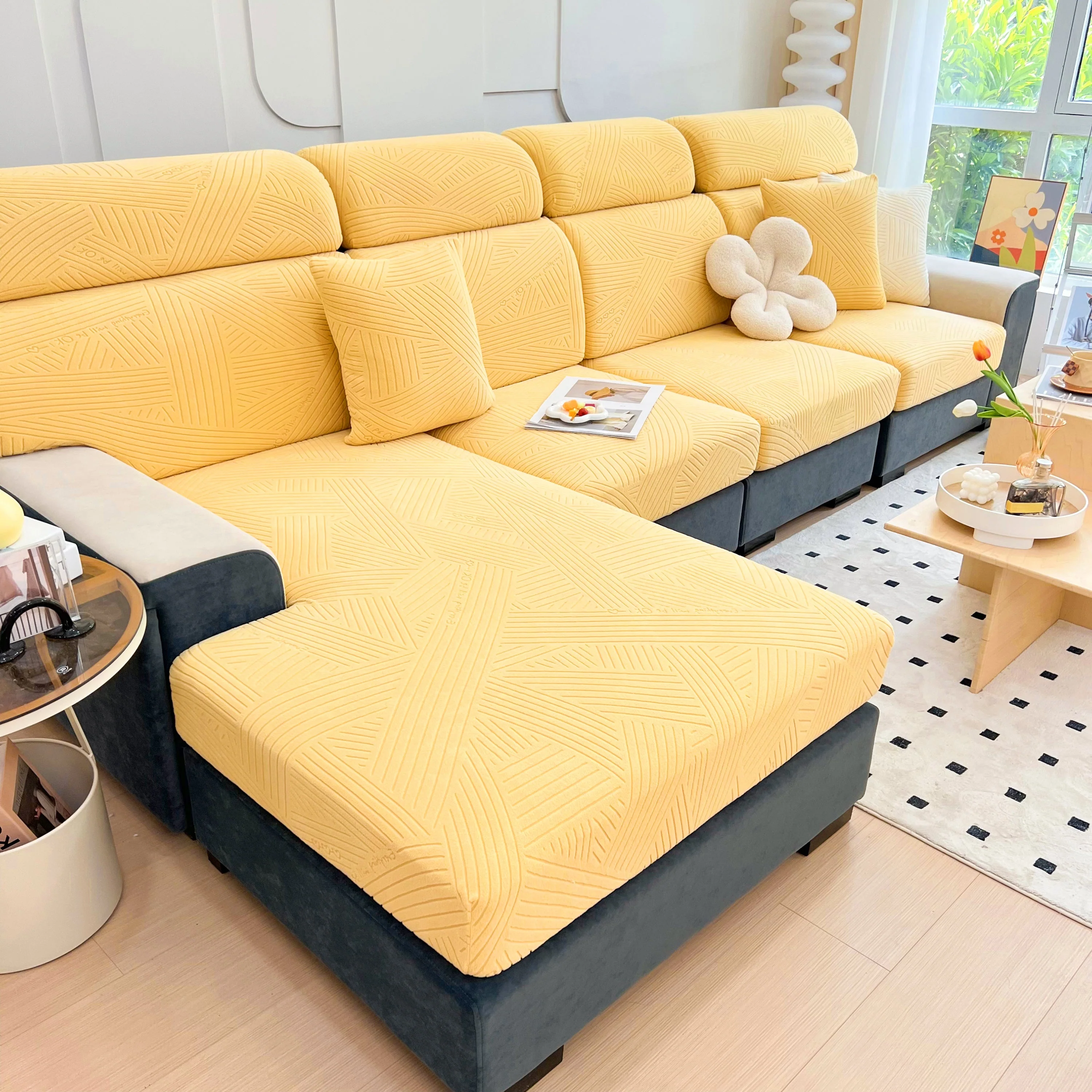 Stretch Couch Cushion Covers, Slipcovers Sofa Cushion Protector Covers, Elastic Furniture Protector for Pets, Kid - Image 116