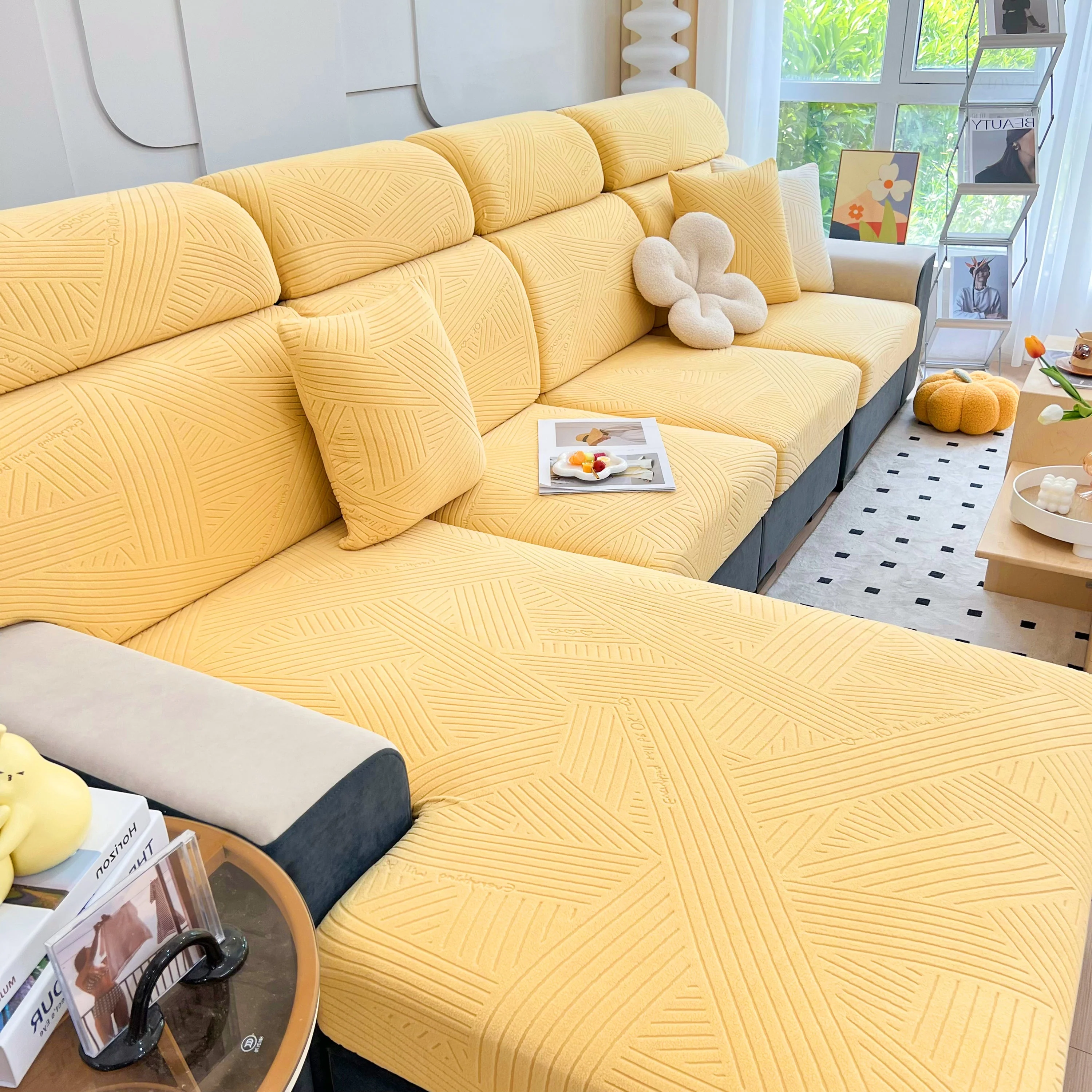 Stretch Couch Cushion Covers, Slipcovers Sofa Cushion Protector Covers, Elastic Furniture Protector for Pets, Kid - Image 117